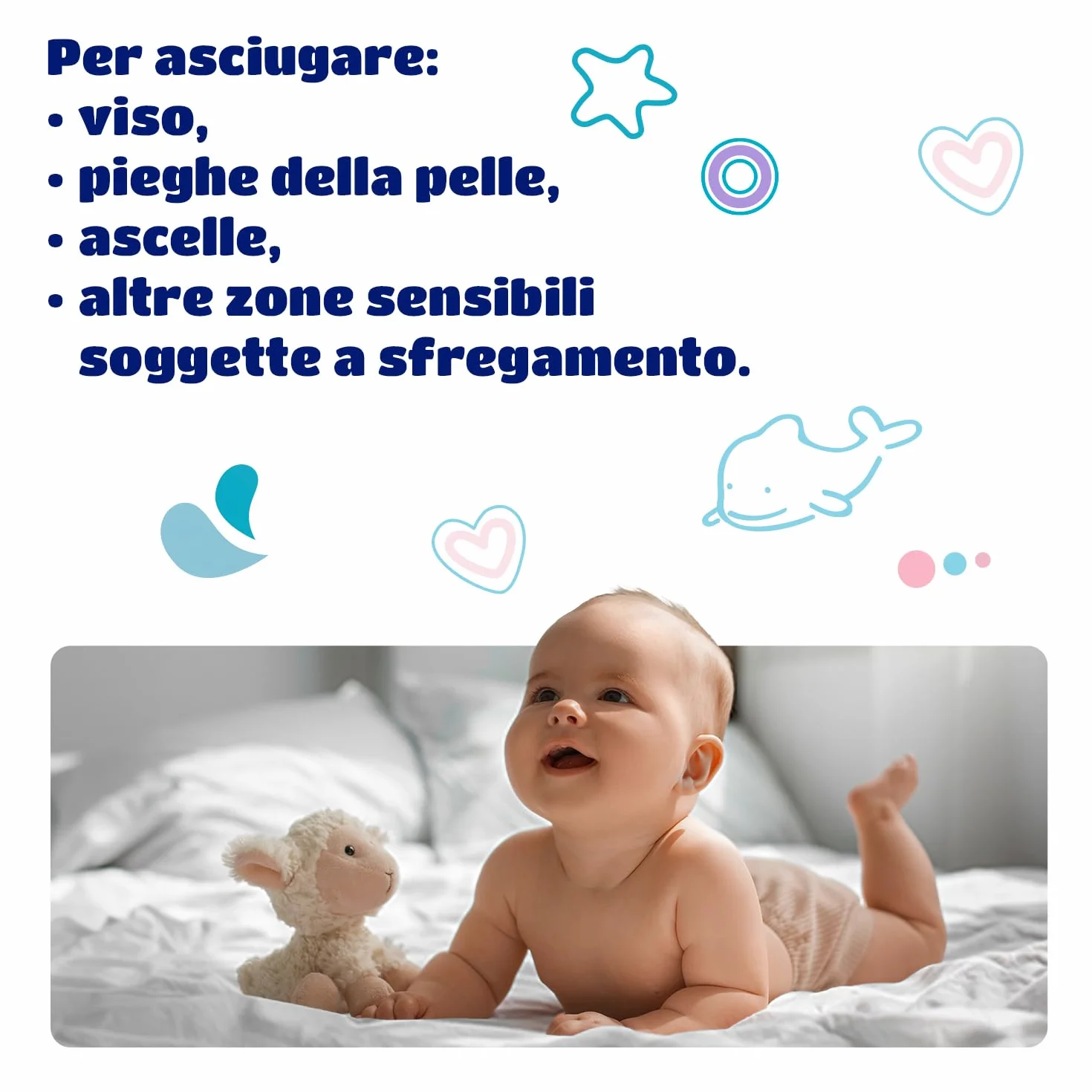 Kindii Quadrotti Cotone Neonato 60 Pezzi Quadrati grandi per pelli sensibili