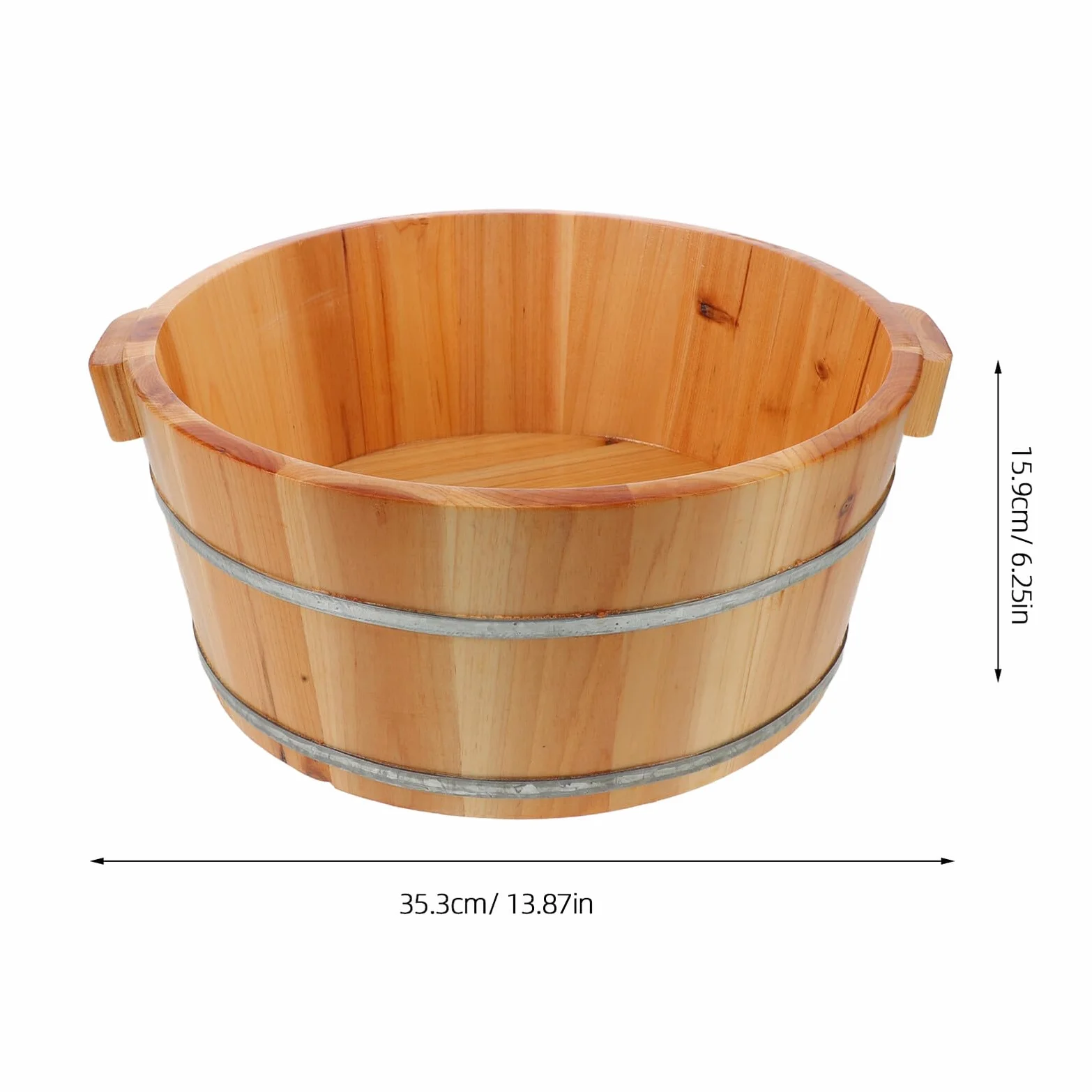 Bacinella in Legno Pediluvio, Vaschetta Piedi Marrone Portatile | Finitura Liscia Artigianale, Maniglie Integrate per Trasporto, Uso Casa e Viaggio