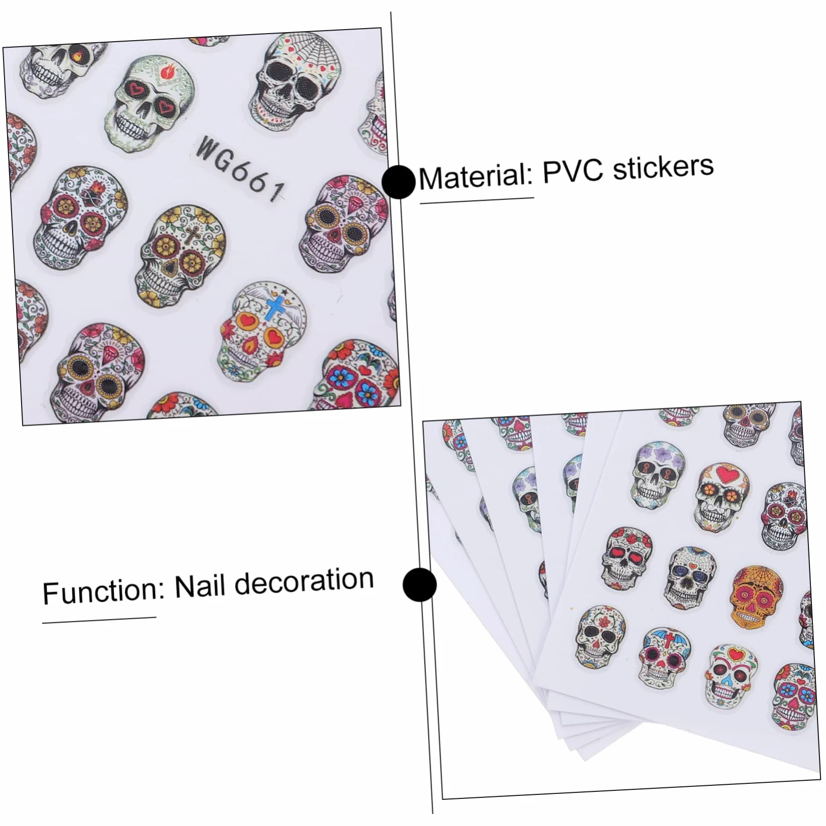 Ipetboom 80fogli Adesivi Per Unghie Halloween Stickers Decorativi Per Nail Facili Applicare Per Manicure Professionali