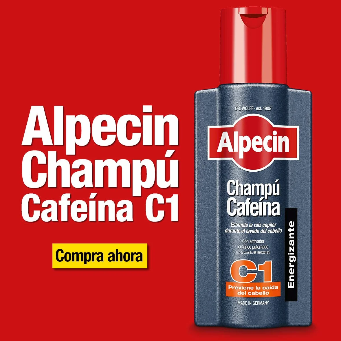 Alpecin Shampoo alla Caffeina C1 3x 250 ml | Shampoo anticaduta uomo con caffeina | Trattamento per la caduta dei capelli