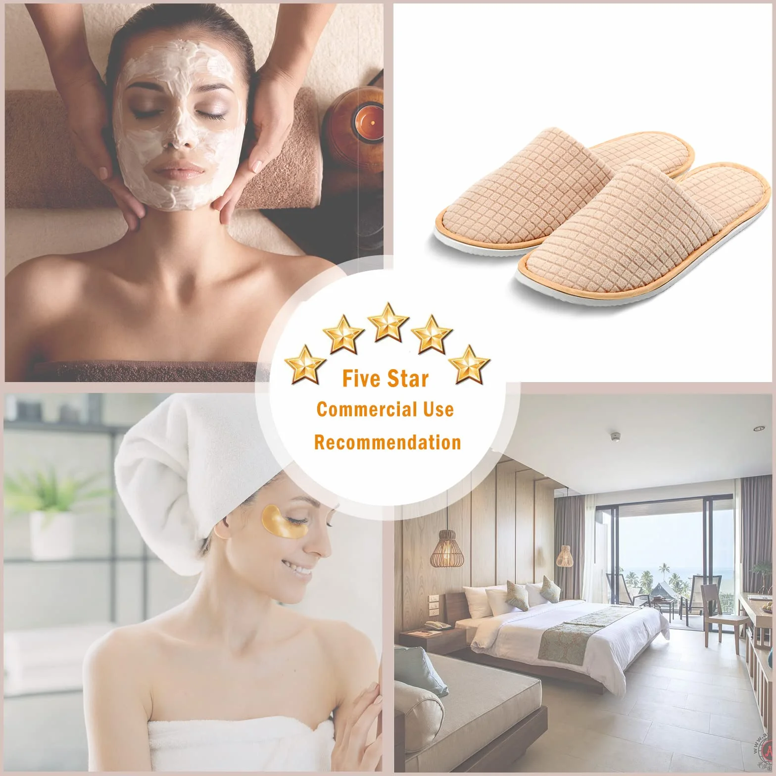 Anmerl 10 Paia Ciabatte Monouso per Hotel Ospiti, Pantofole Lavabili Antiscivolo in Cotone Spesso, Morbide e Confortevoli per Casa, Viaggio, Spa, Commerciale