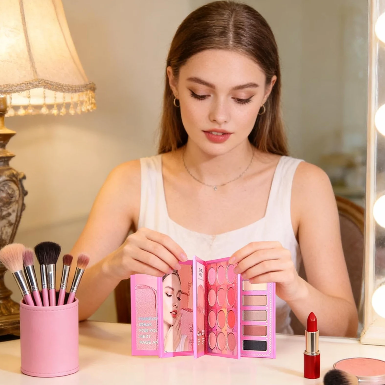 Palette di Trucco Cosmetici Bellezza Compatti e a Lunga Tenuta | Palette Ombretti Opachi e Lucenti Per Donne Ragazze Ideale Per Viaggi Vacanze Appuntamenti E Feste