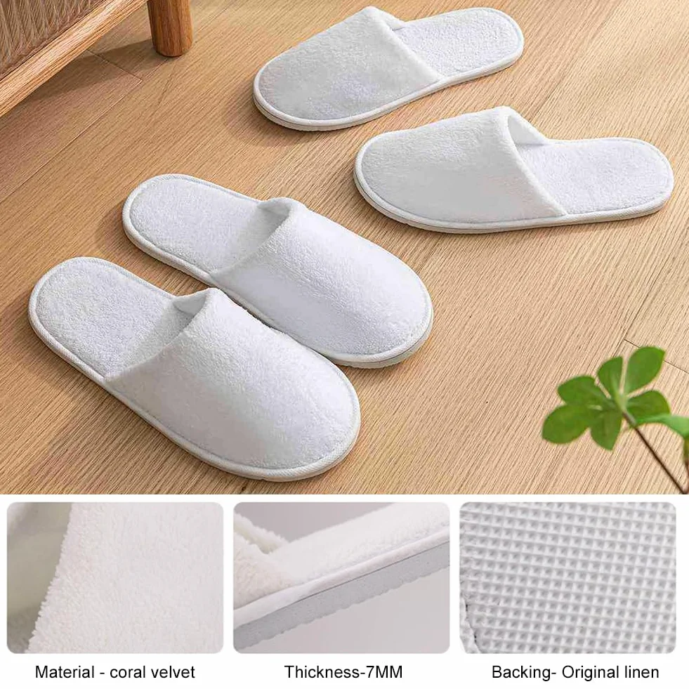 Pantofole Antiscivolo Monouso in Spugna Premium - 2 Paia per Hotel e Ospiti - Unisex per Spa e Casa, 29cm