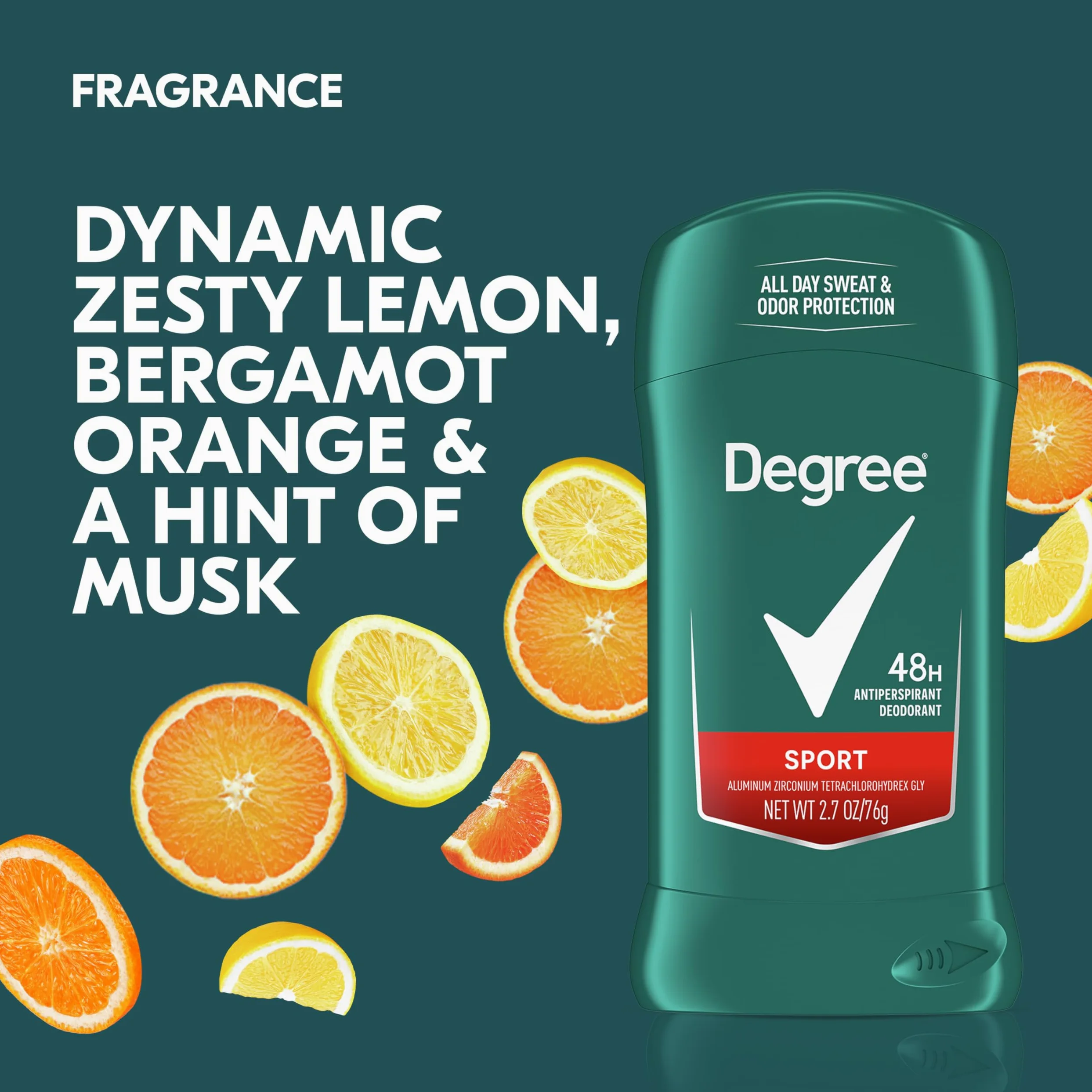 Sport Invisible Antiperspirant & Deodorant Stick by Degree for Men - 2.7 oz Deodorant by Degree