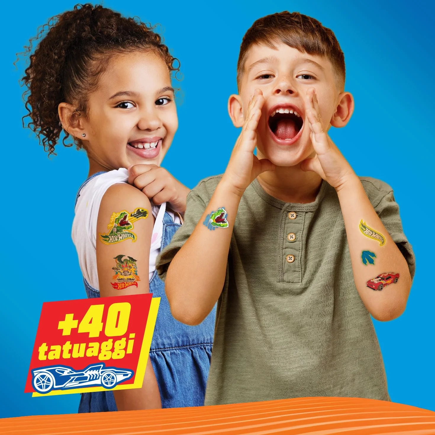 Science4you Tatuaggi Temporanei - 40 Auto Hot Wheels, Kit di Tatuaggi Trasferibili per Bambini, il Regalo per Bambini e Bambine di età Compresa tra 5, 6, 7, 8 e 9 anni