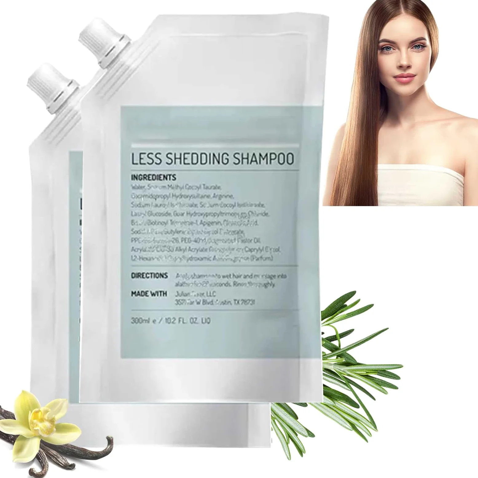 Shampoo volumizzante e anticaduta, anticaduta, controllo naturale del sebo e nutrimento del cuoio capelluto, lenitivo e rinforzante per capelli per donne e uomini (2pcs)