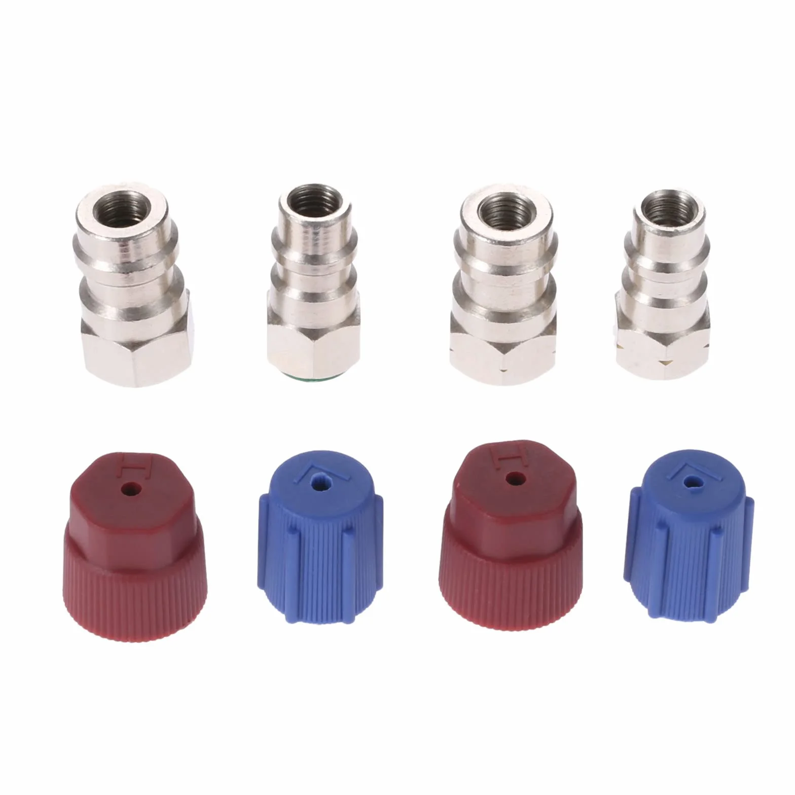 Aupoko Kit Adattatore Conversione R12 R22 a R134A, Set 2 Valvole Alta/Bassa 1/4" SAE 7/16"-20 UNF