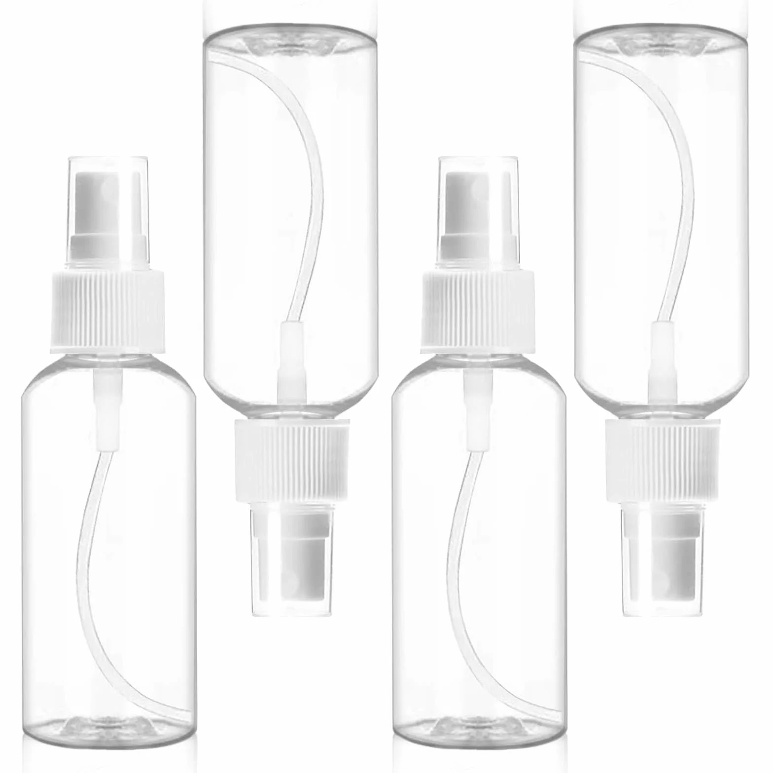 Flaconi Spray 4 Pezzi 50ml, Flacone Spray Vuoto Mini Ricaricabile, Plastica Trasparente per Viaggi