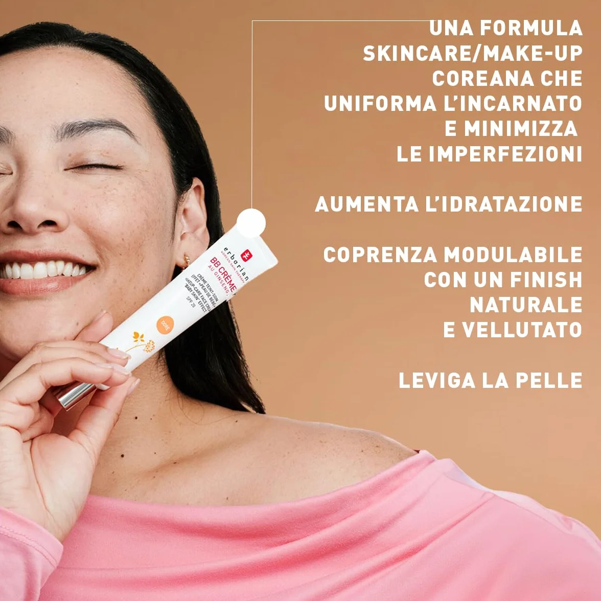 Erborian - BB Crème al Ginseng - Crema Teint Perfecteur 5-in-1 - Trattamento Effetto Pelle di bambino 5-in-1 Trattamento Viso con SPF 20