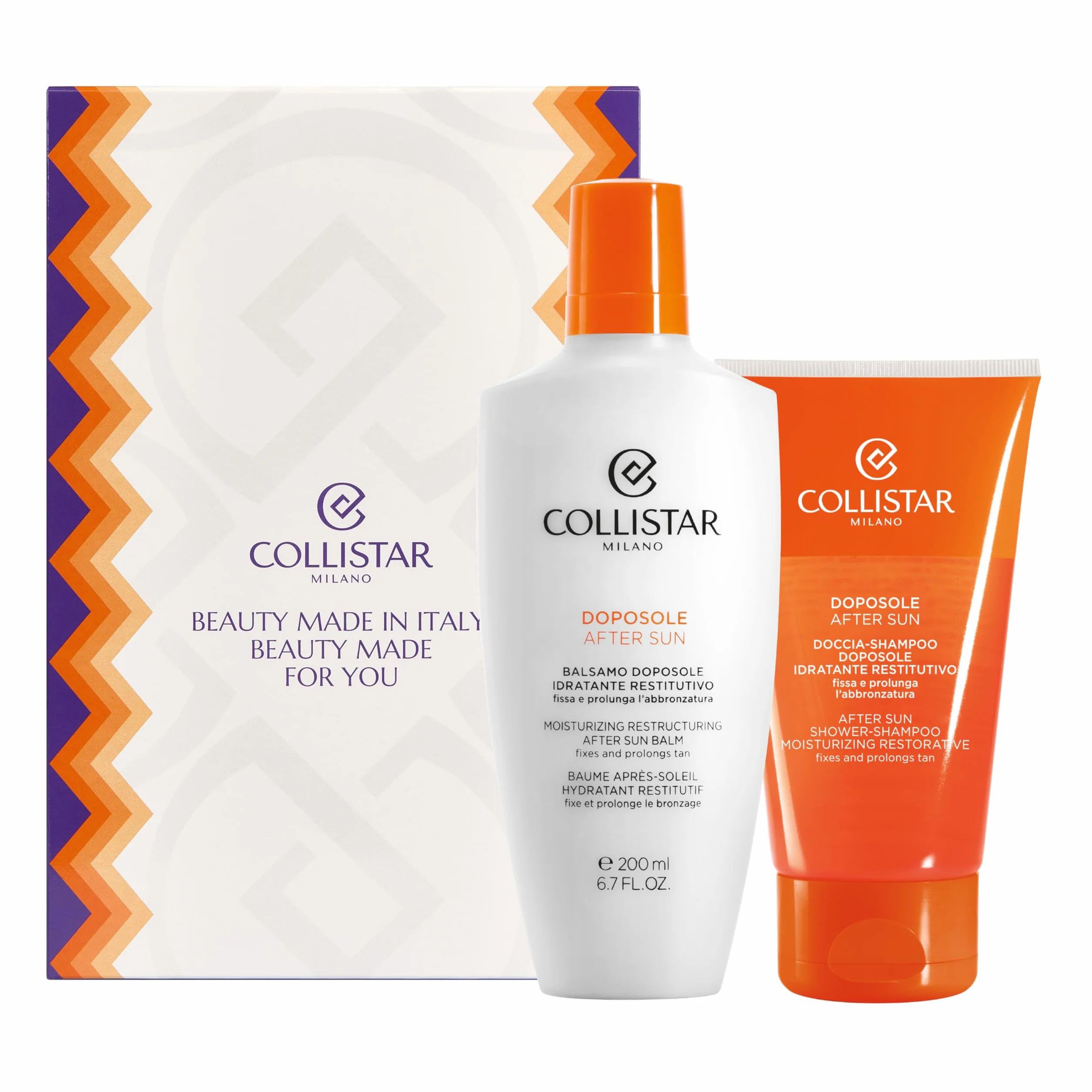 Collistar Cofanetto Regalo Doposole, Balsamo Idratante Restitutivo 200ml + Doccia-Shampoo Doposole 150ml,Lenisce la Pelle, Prolunga l'Abbronzatura