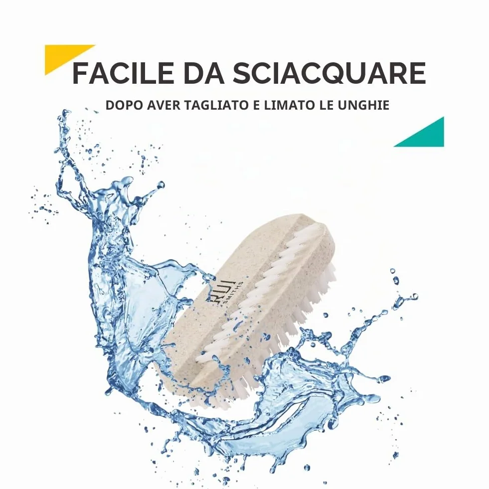 Rui Smiths CarbonConscious Spazzola per pulizia unghie setole 2 lati manicure pedicure bioplastica paglia grano