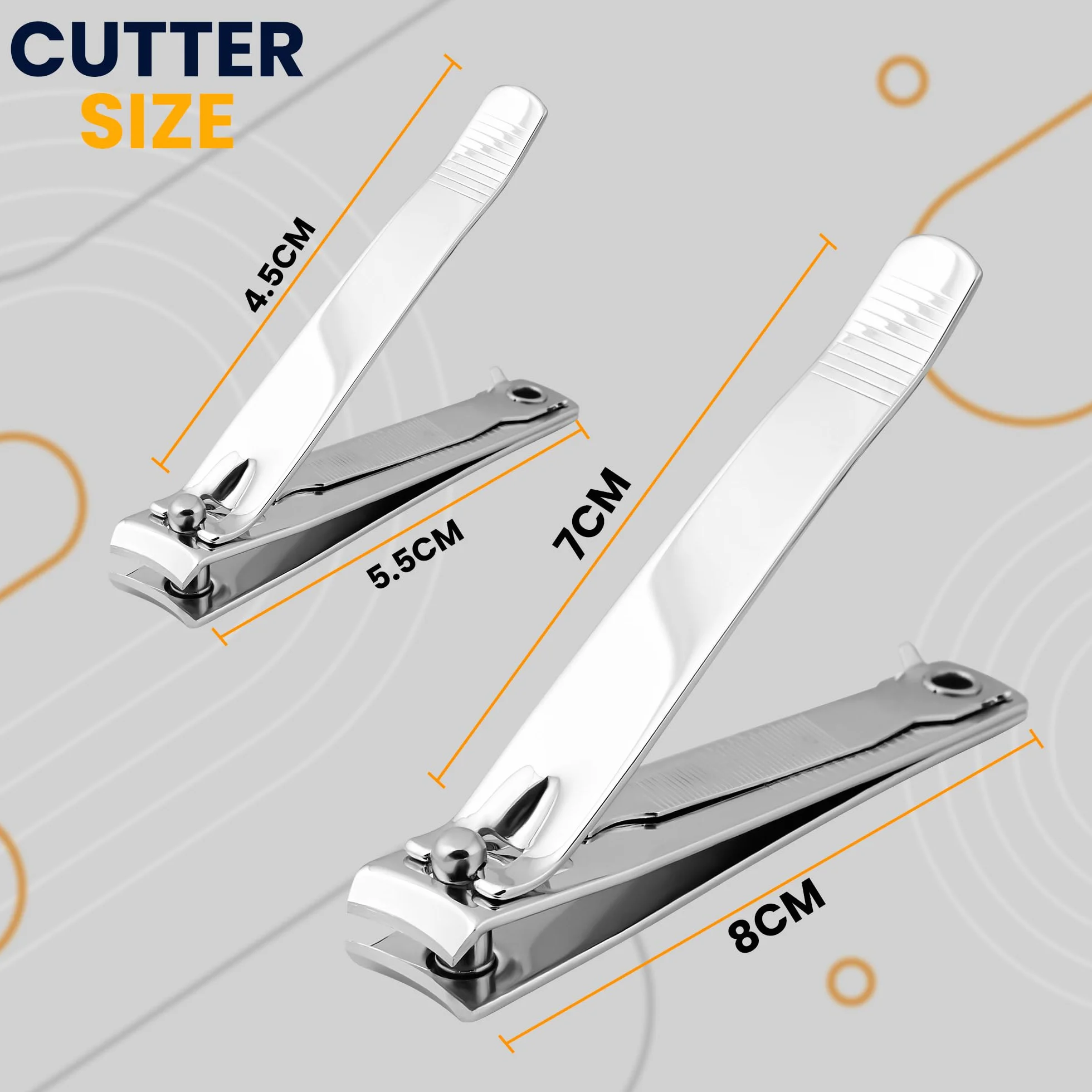 SS INSTRUMENTX Set 2 Pezzi Tagliaunghie in Acciaio Inox Heavy Duty per Dita Mani e Piedi