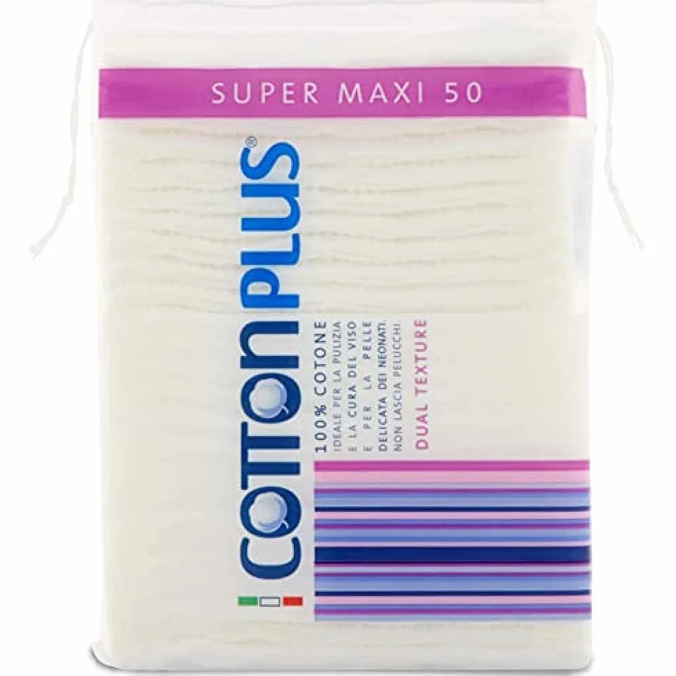 LINEA BEAUTY Cotton Plus Super Maxi Dischetti Struccanti XL 100% Puro Cotone, 50 pz.