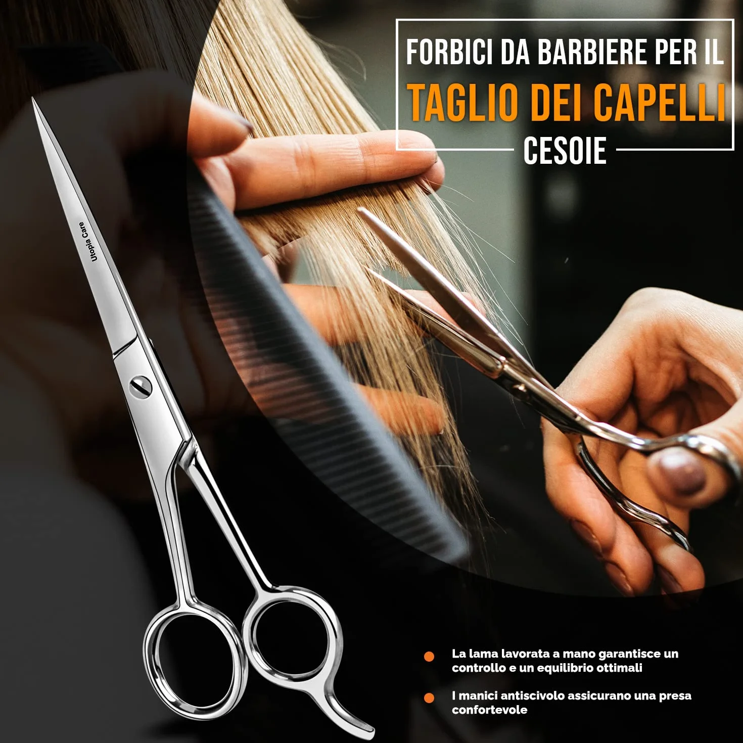 Utopia Care Forbici da parrucchiere in acciaio inox 6,5 Pollici Argento
