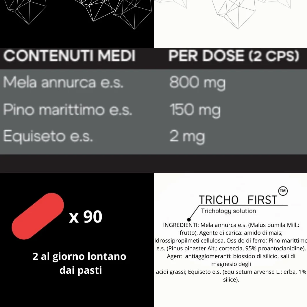 ANNURBULB - Integratore Capelli a base di MELA ANNURCA CAMPANA, PINO MARITTIMO, EQUISETO contro la Caduta dei Capelli- Formato da 90 CAPSULE - UOMO - DONNA