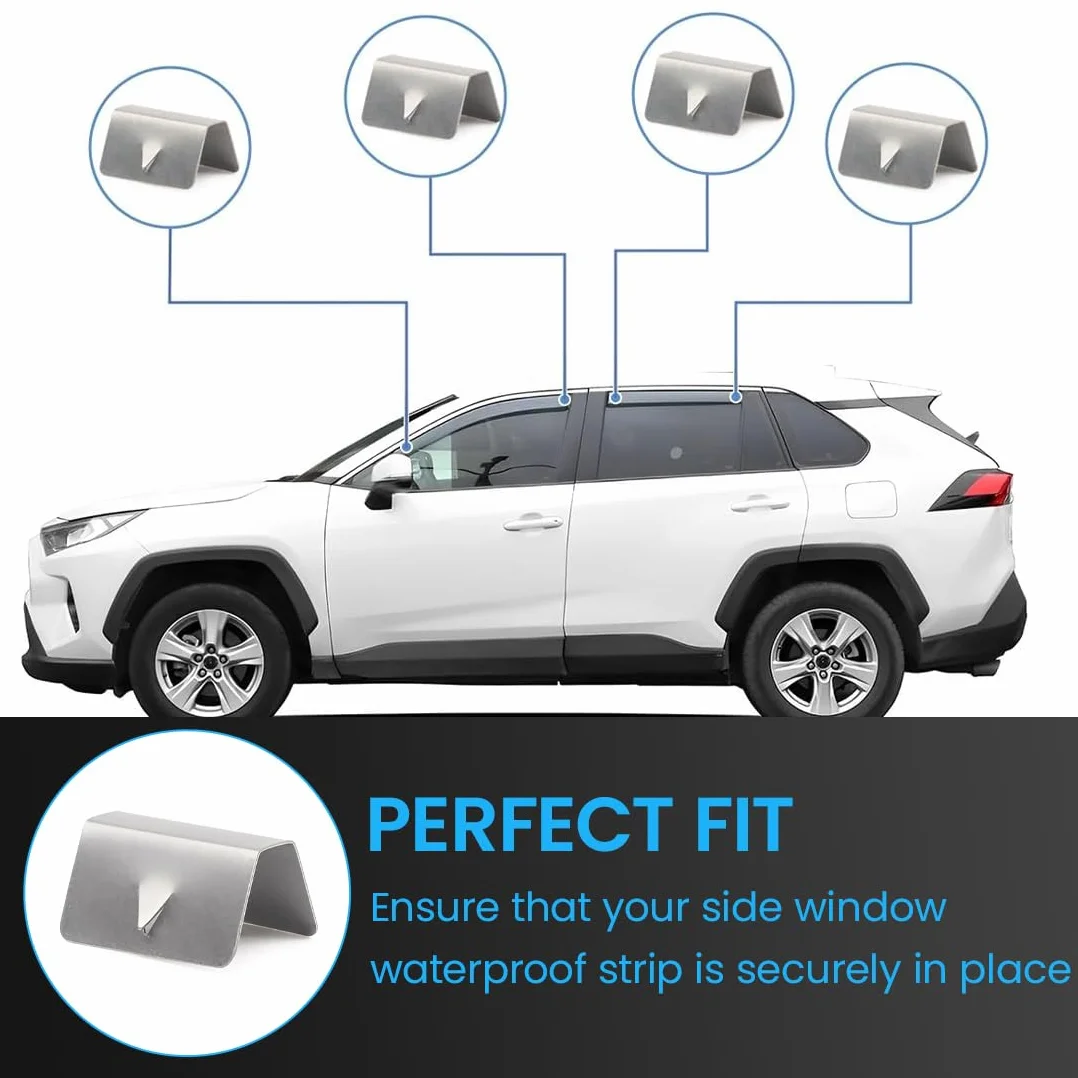 Stainless Steel Clip Deflettori Auto 18 Pezzi, Clip Fissaggio Parabrezza Compatibile HEKO G3