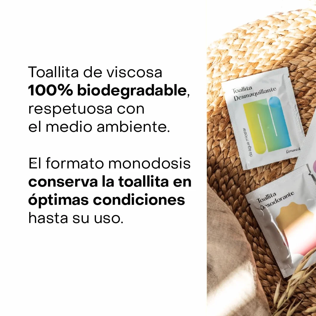 Salviette struccanti con acqua micellare per viso e collo, monodose singola senza risciacquo, 100% viscosa, biodegradabile, pulizia del viso e rimozione del trucco, 50 pezzi