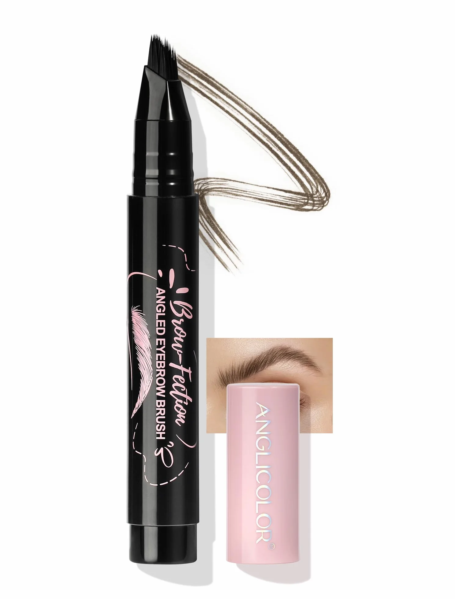 Anglicolor Matita Sopracciglia Waterproof Punta Ultra Fine Microblading Effetto Naturale 02 Tawny Brown