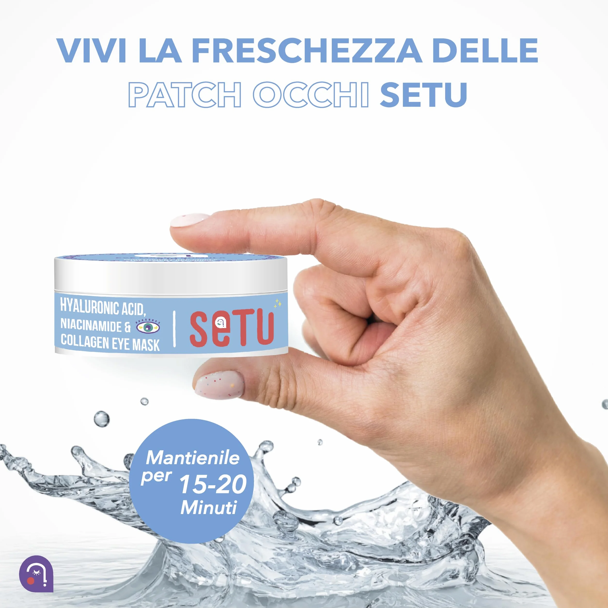 60 Patch Occhi con Niacinamide, Collagene e Acido Ialuronico. Patch Occhiaie e Borse, Maschera Contorno Occhi Occhiaie