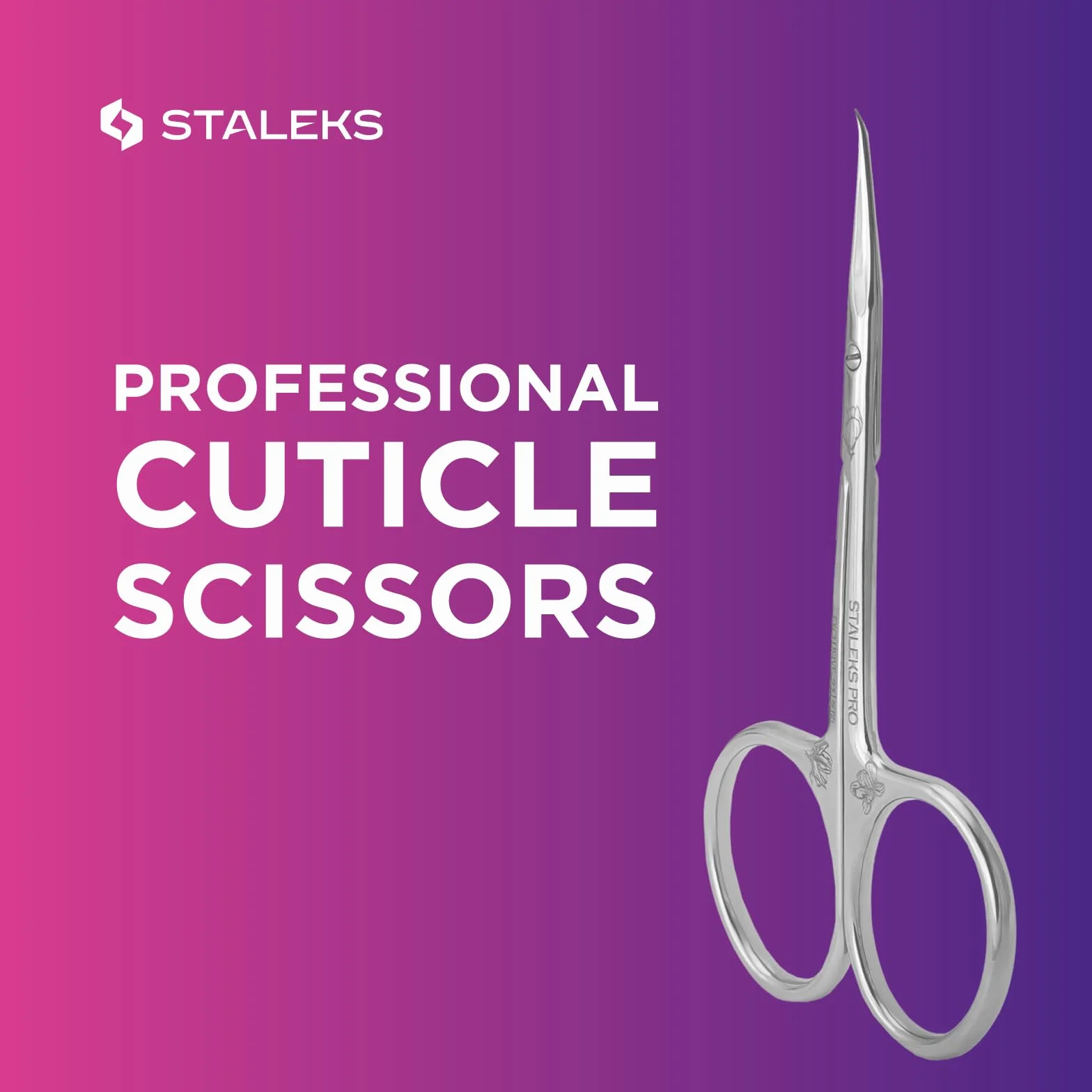 STALEKS Pro Forbici Professionali per Pelle Cuticole Maniglia Curva Lama 25mm SX-21/2m