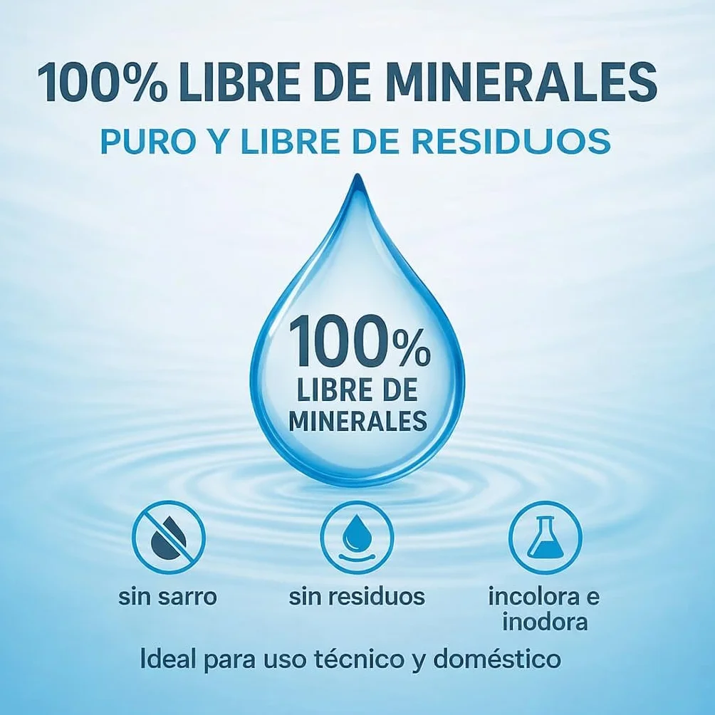 GiDeli Acqua demineralizzata 2 x 5 l distillata per ferro da stiro, batterie, refrigeratore