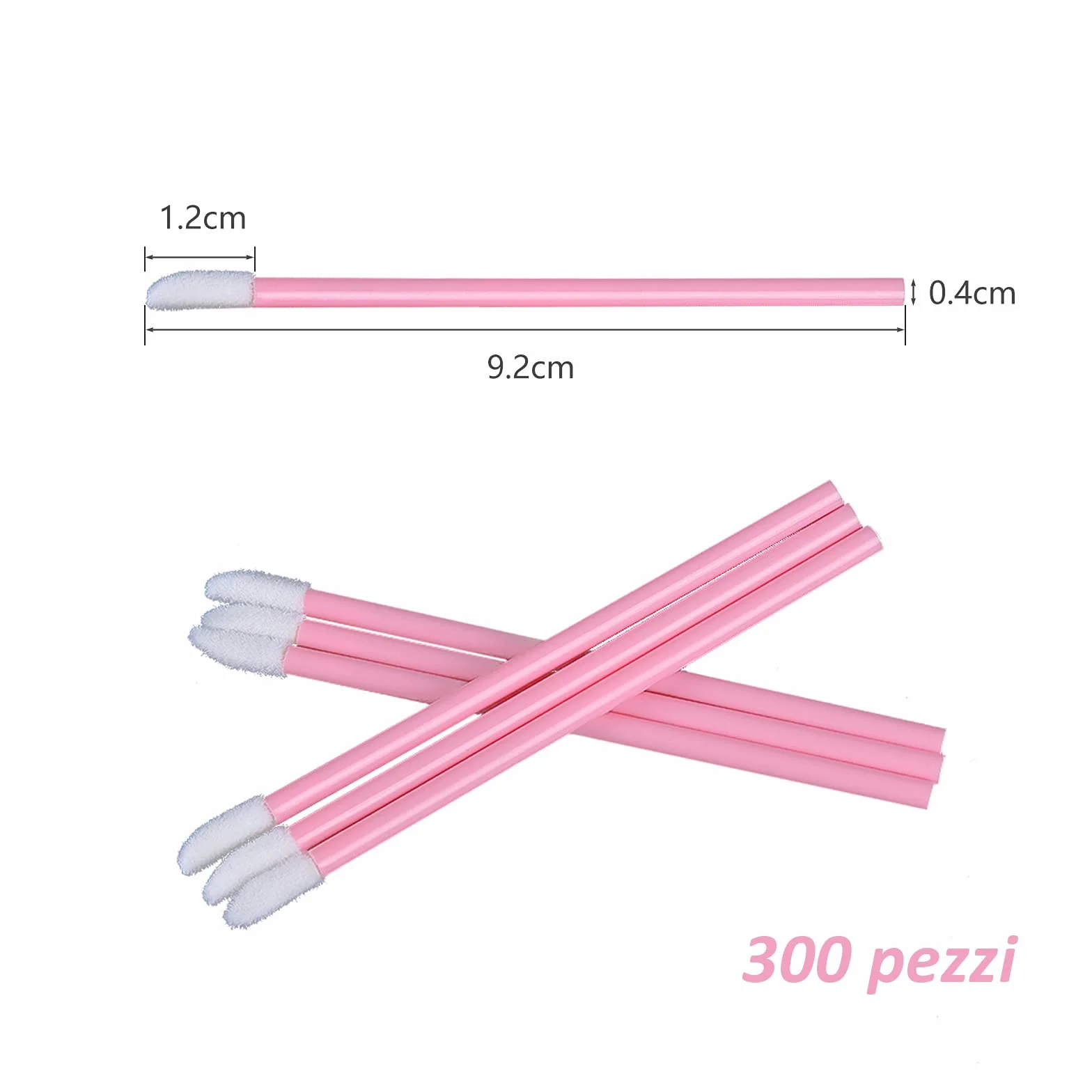ZOCONE 300 PCS Pennelli per Labbra Usa e Getta, Monouso Pennelli Labbra Make up Pennello per Rossetto Labbra Microbrush Micro Pennelli per Applicatori per Dettagli per Sopracciglia, Labbra, Rosa
