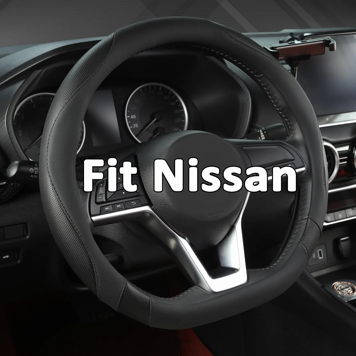 GIANT PANDA Coprivolante a forma di D per Nissan Qashqai Juke X-Trail Leaf nero