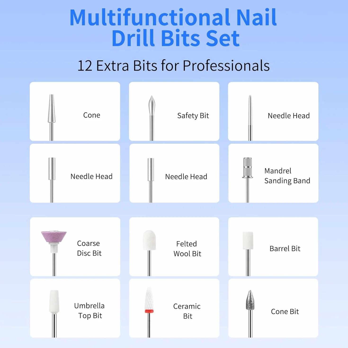 Fresa per Unghie Professionale Led Portatile Manicure Pedicure Elettrico Trapano Chiodo Set Viola