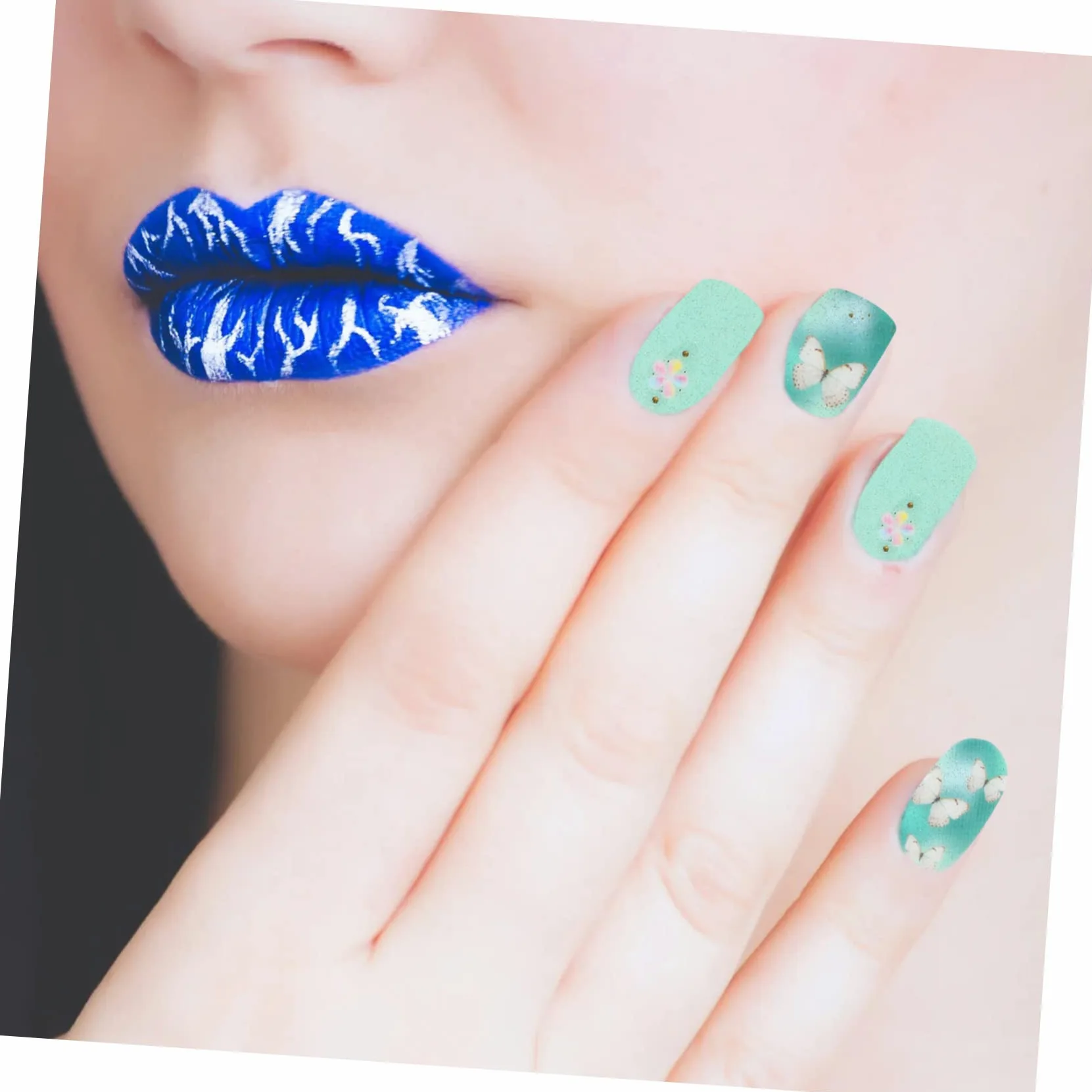 5 Set Adesivi per Unghie Film Nail Stickers Impermeabili con Design Unico per Manicure Creativa Confezione per Decorazioni Festive