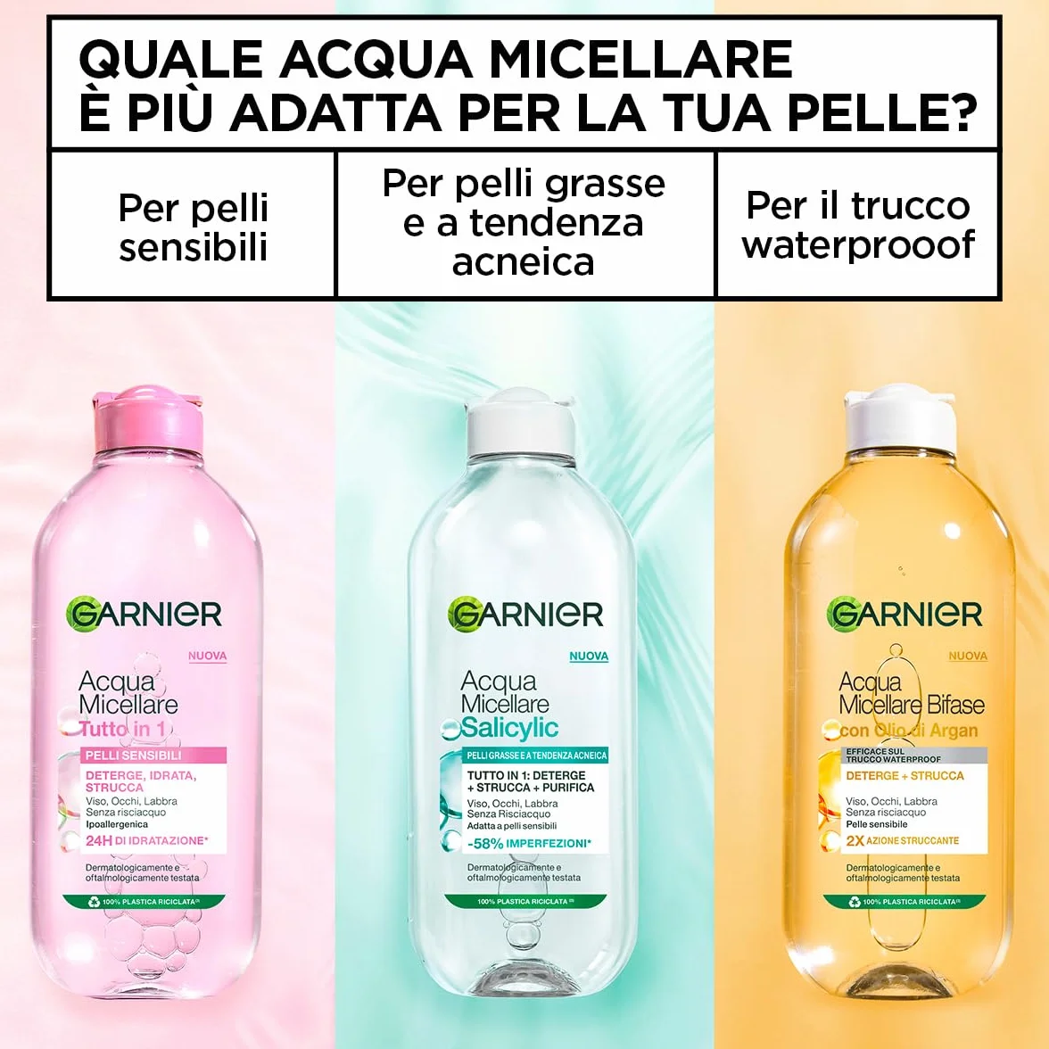 Garnier SkinActive Acqua Micellare Tutto in 1 400 ml Pelli Sensibili Micelle Glicerina