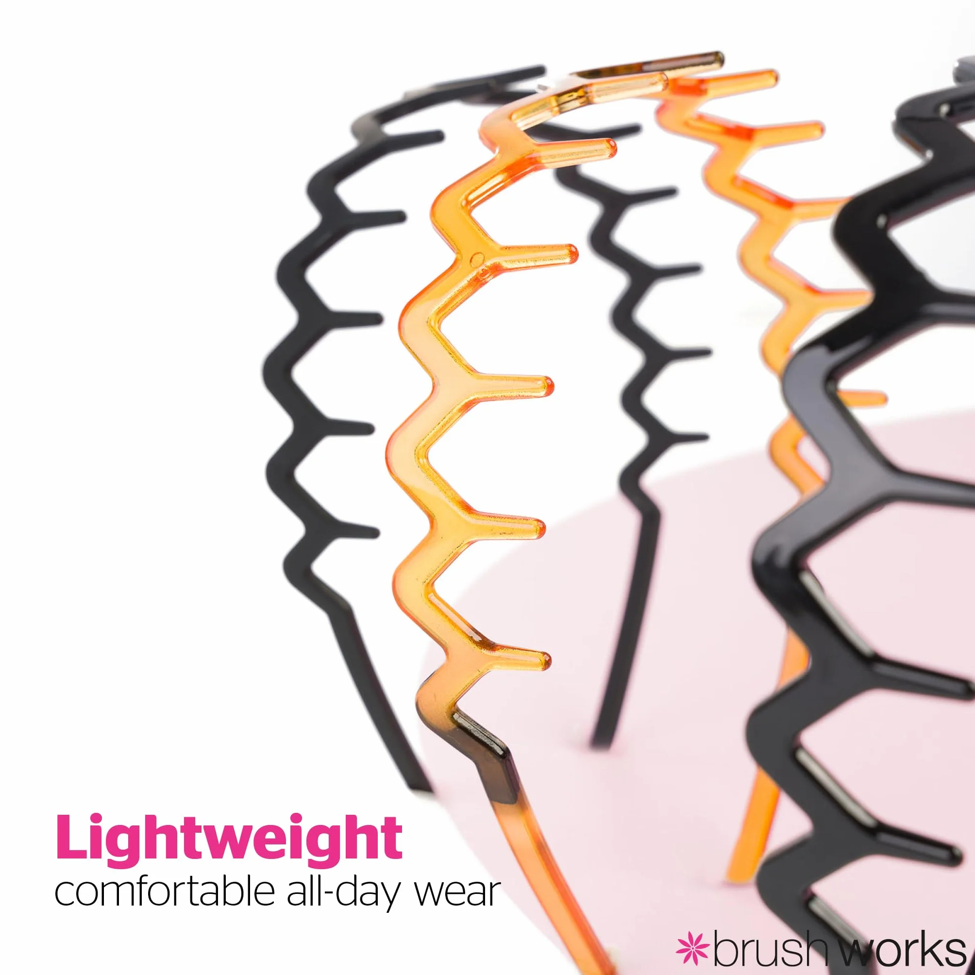 Brushworks Zig Zag Headband - 3 Pack