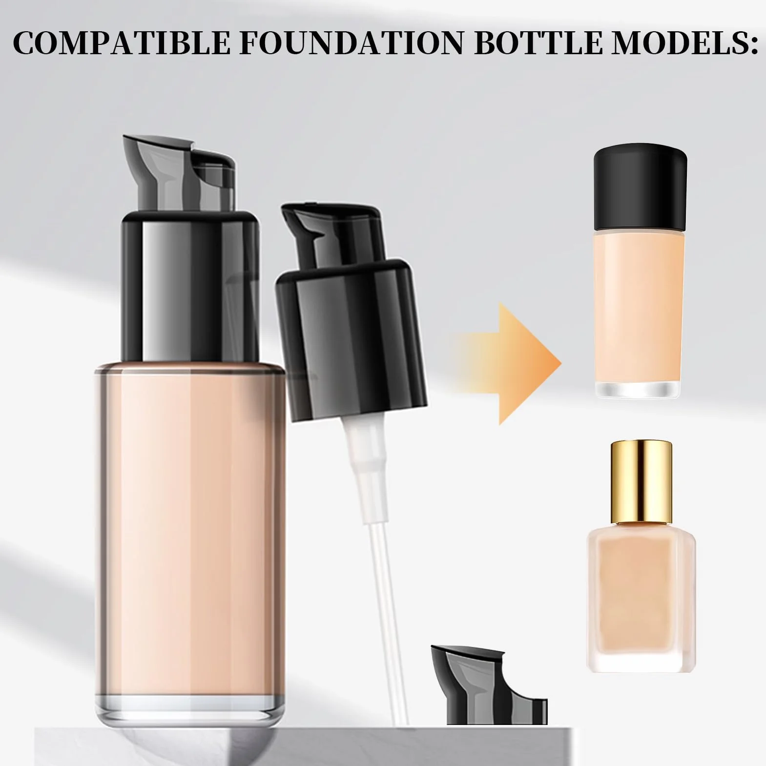 2 Pcs Pompe di Ricambio per MAC e Estée Lauder Fondotinta, Teste della Pompa per Fondotinta Cosmetica, Pompe di Plastica Ideali per Trucco e Viaggi