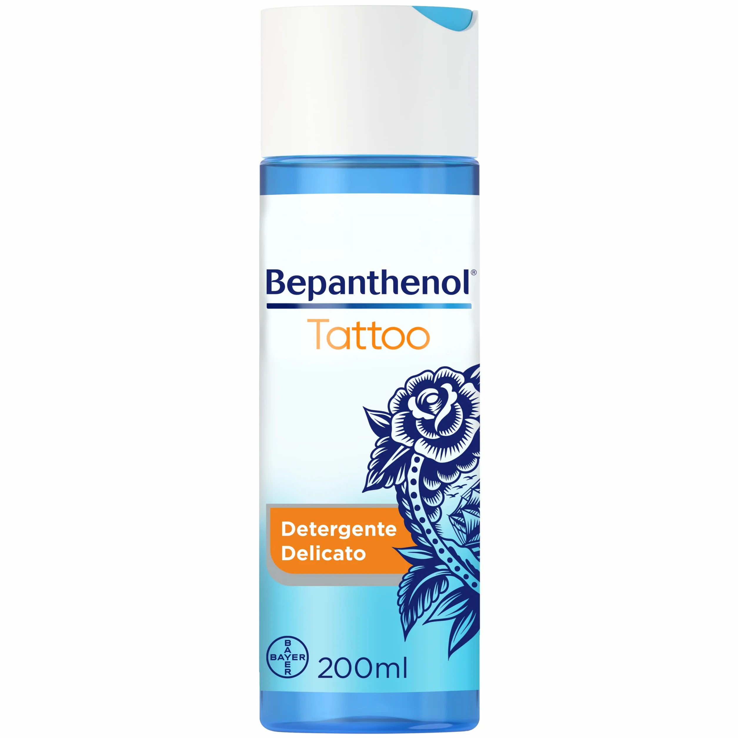 Bepanthenol Tattoo Detergente Delicato con Pantenolo per Aftercare Rivitalizzante Tatuaggio, Ideale per Detergere e Proteggere i Tatuaggi, Ravviva i Colori, Gel Senza Sapone 200 ml