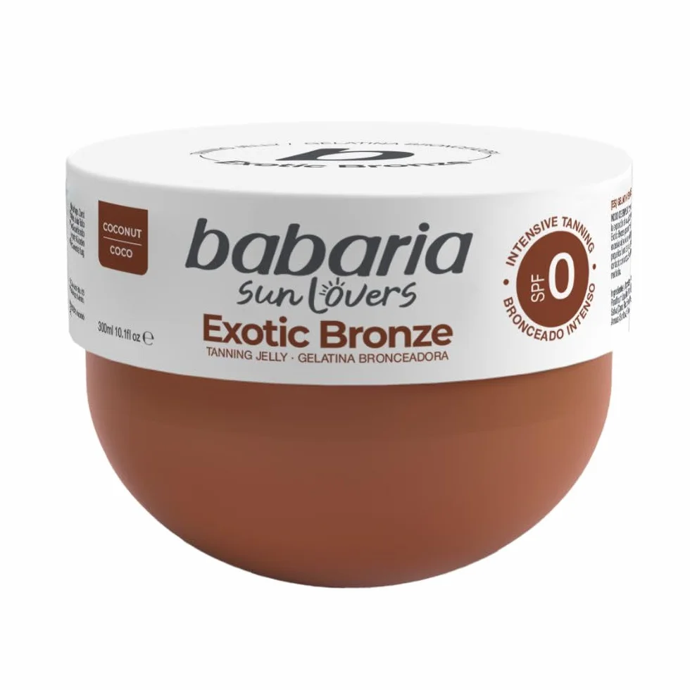 Babaria Gelatina Abbronzante Cocco Bronzo Intenso Acceleratore Abbronzatura Resistente all'Acqua Vegana 300 ml
