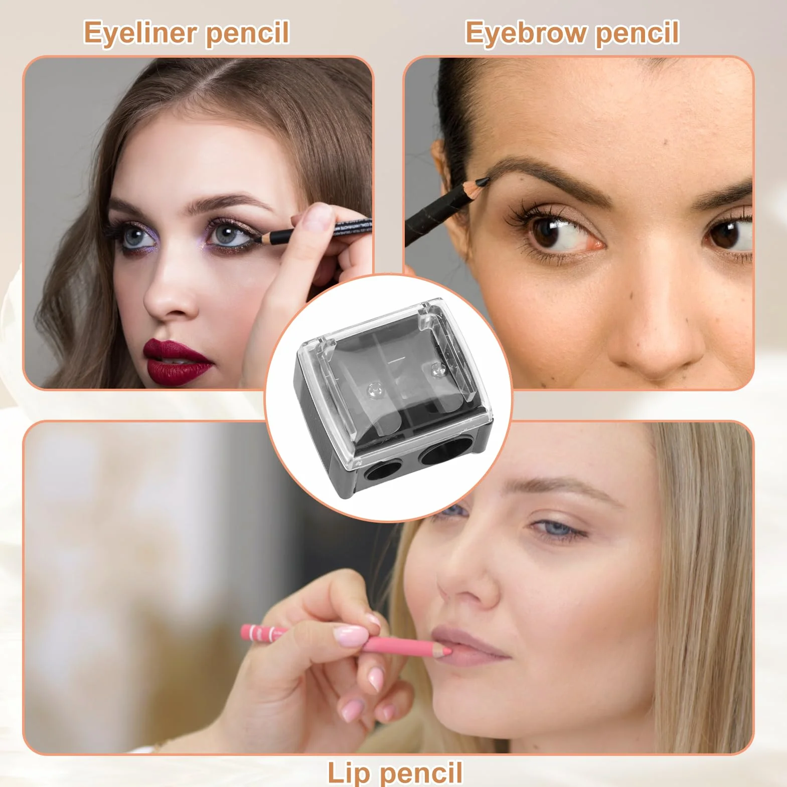 Nero Temperamatite Trucco Doppio Foro per Matite Jumbo e Standard, Accessori Cosmetici