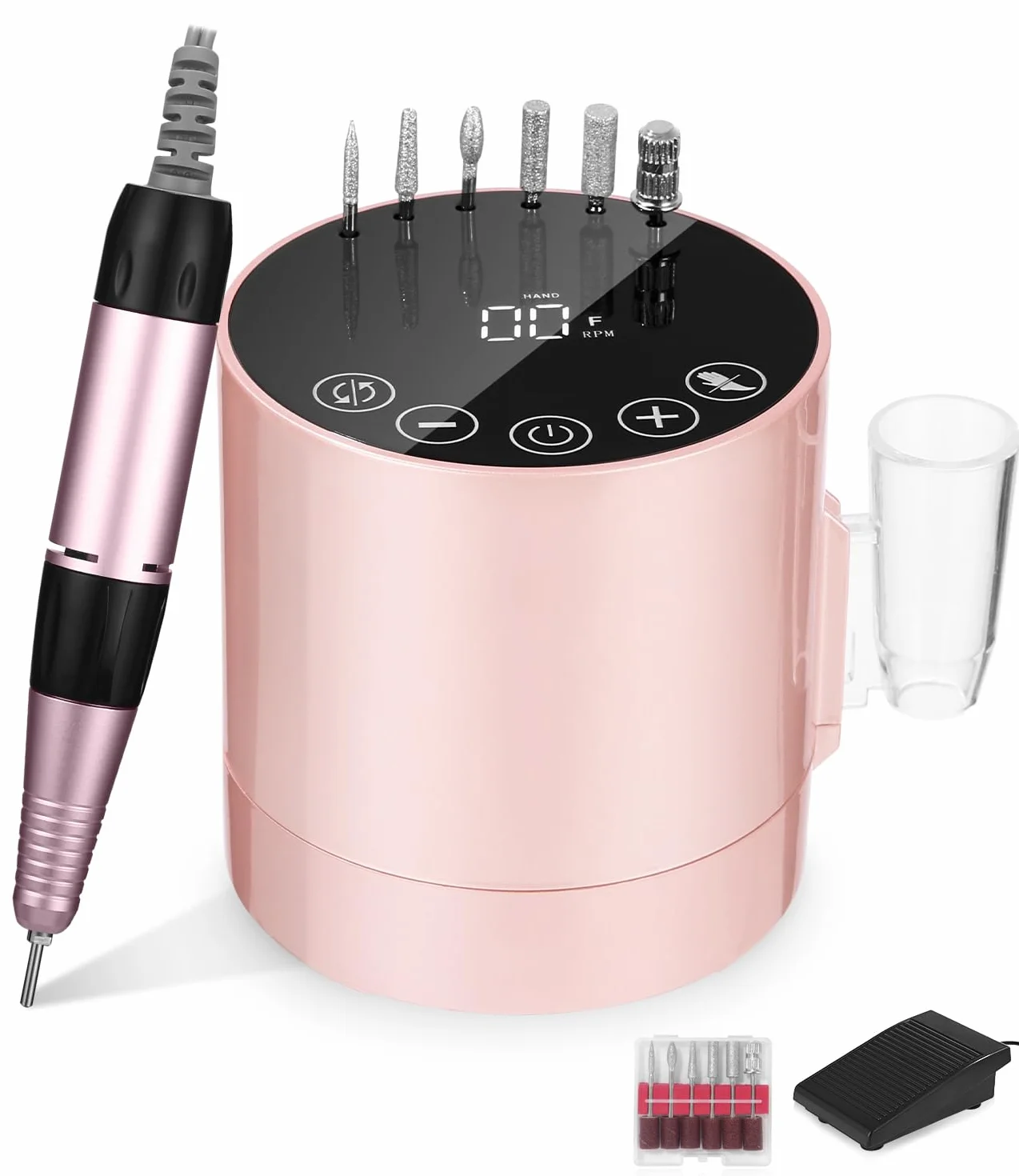 PERMUST 35000RPM Fresa per Unghie, Fresa Elettrica per Unghie, Frese per Unghie con Pedale e 6 Fresa, Lima per Unghie Elettrica, Manicure Elettrico, Fresa per Unghie Gel