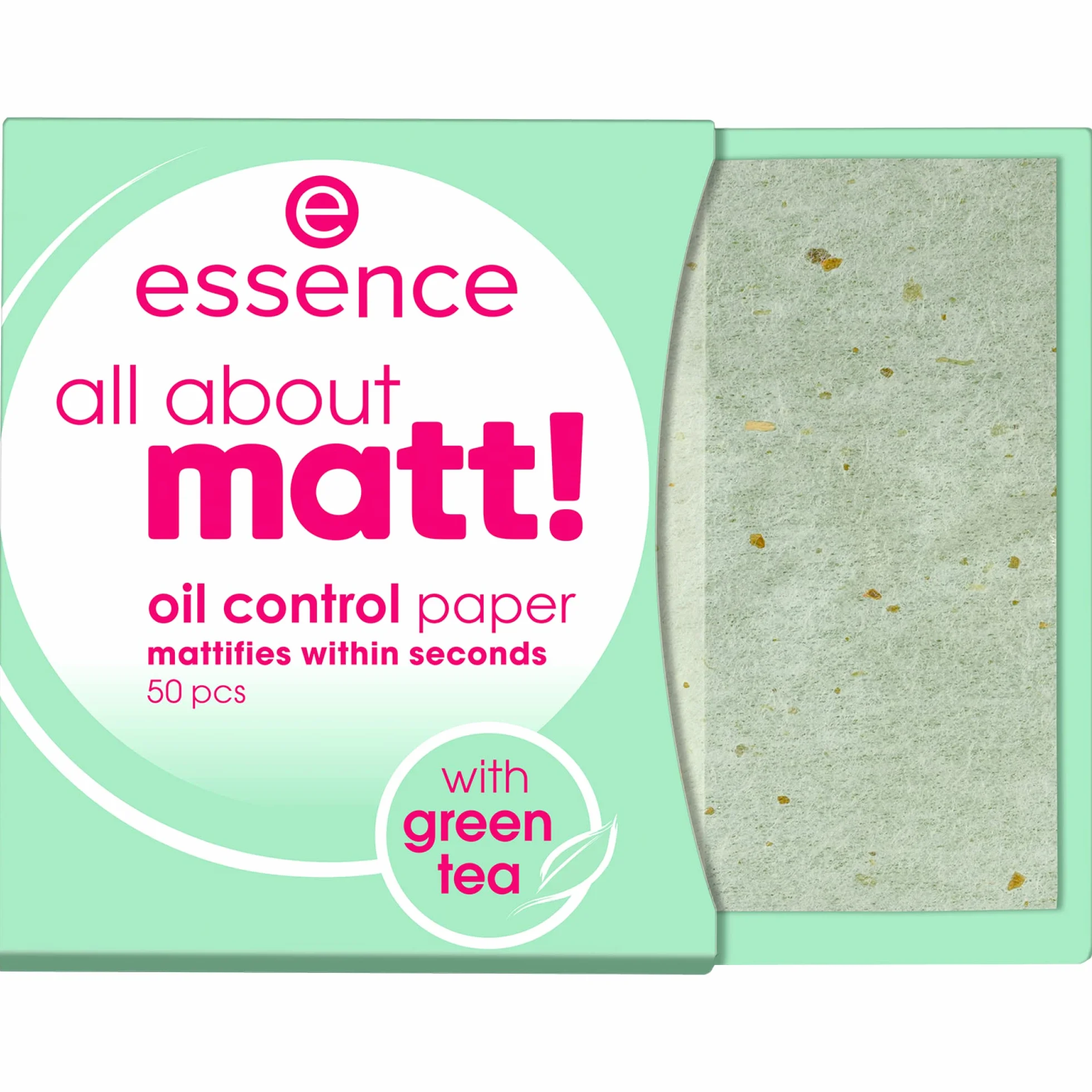 essence all about matt! cartine viso sebo-assorbenti, controllo della pelle grassa/controllo della lucidità, opaca (50pcs)