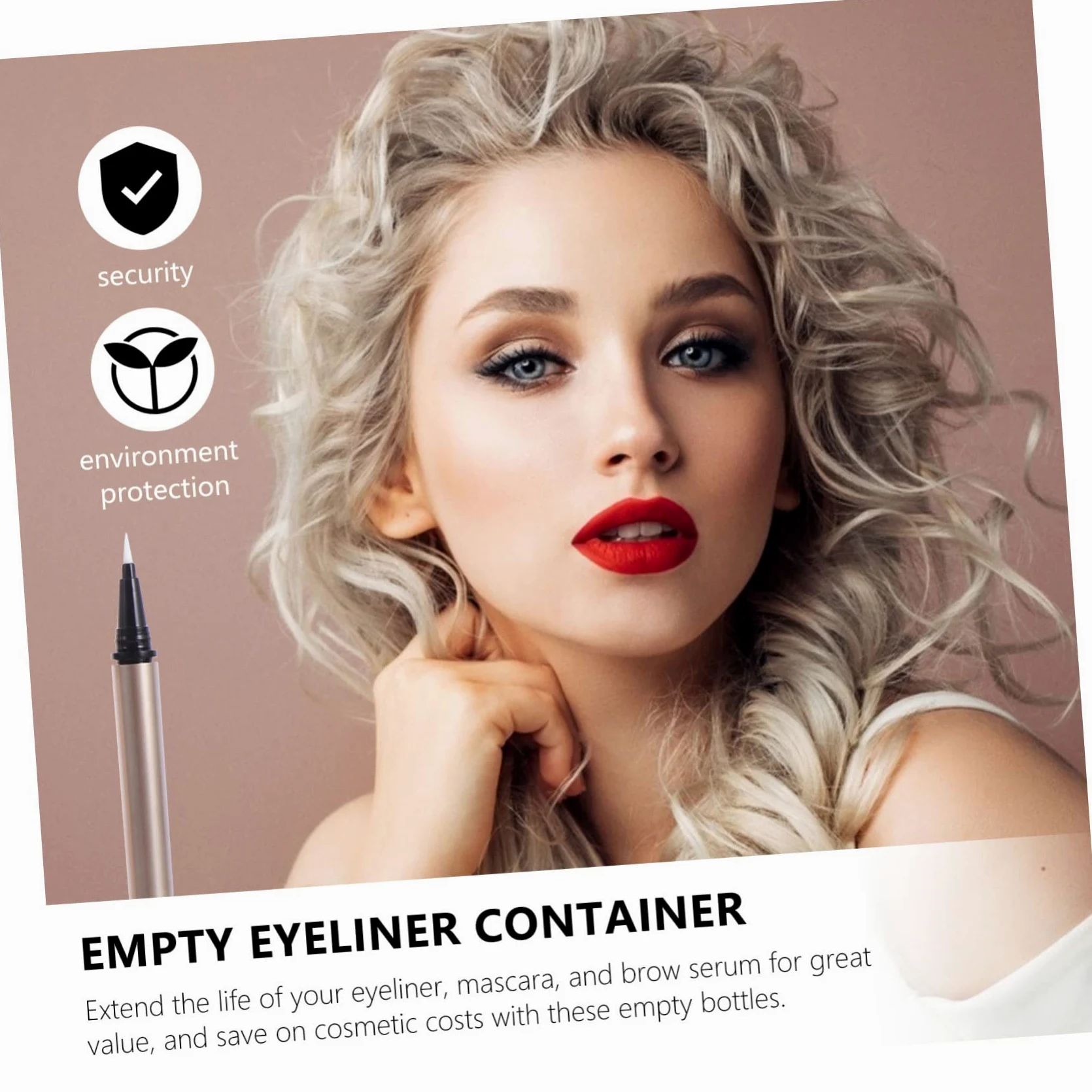5 Pezzi Tubetto Vuoto per Eyeliner Liquido 1ml Oro Ricaricabile in Plastico Portatile per Negozi e Saloni di Cosmetici