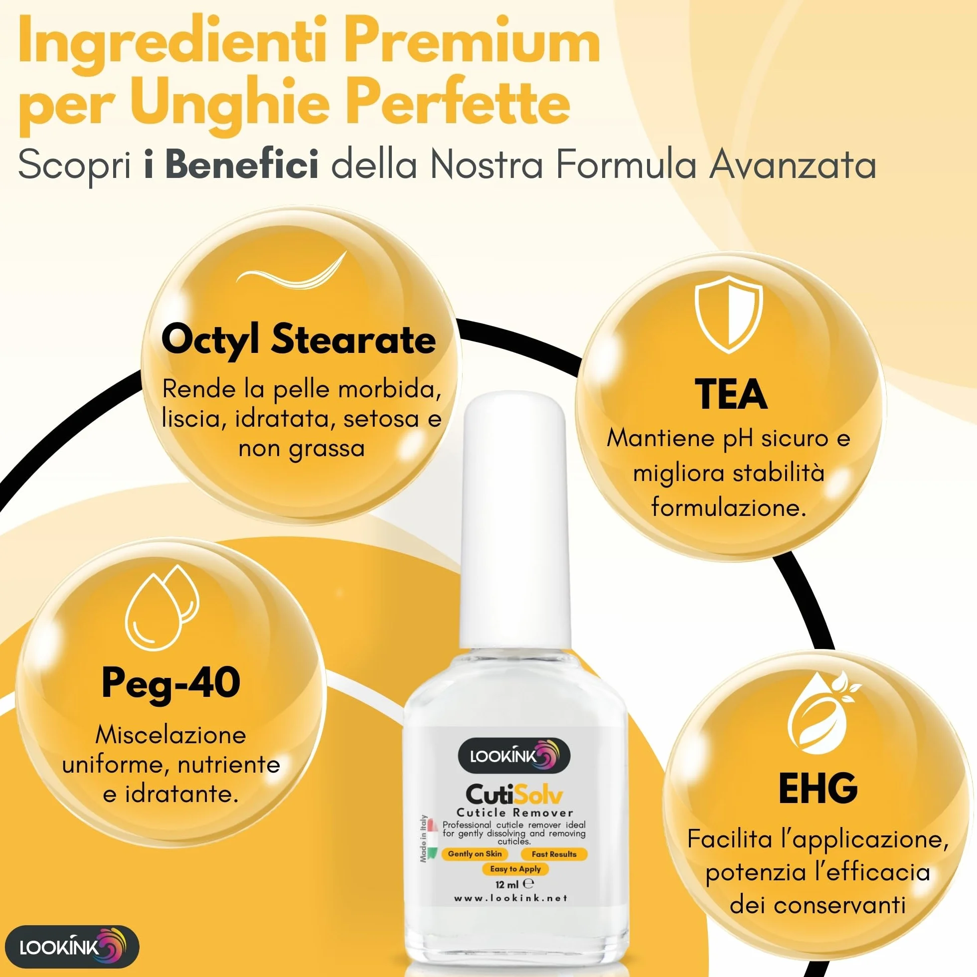 Rimuovi Cuticole Professionale 12 ml – Made in Italy | Cuticle Remover per Unghie | Scioglie e Rimuove Cuticole Dure | Formula Delicata e Cremosa
