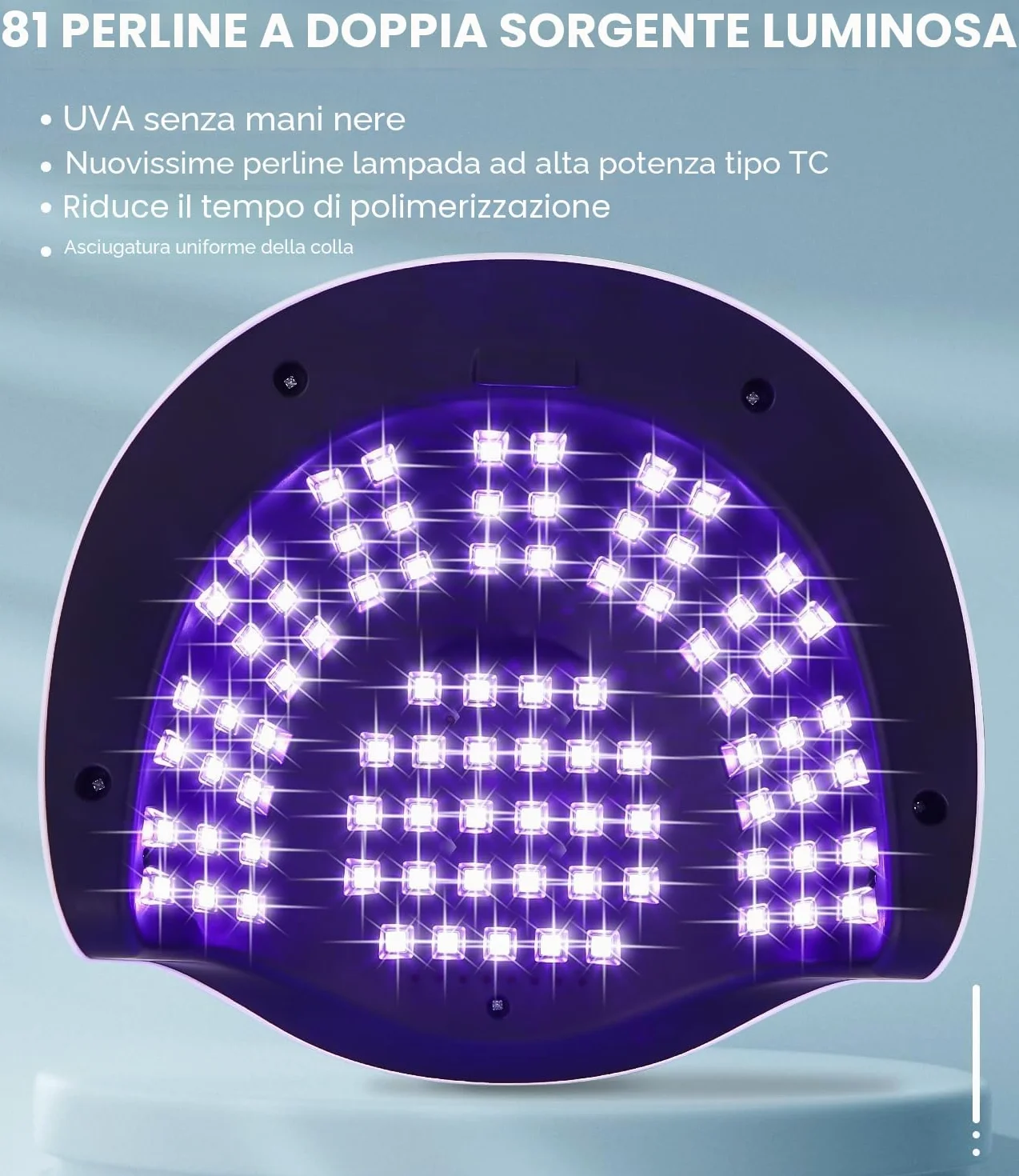 Professionale Lampada UV LED Unghie, 380W 81 sfere di lampada a LEDs, Semipermanente Curare Rapidamente Pedicure Fornetto per Tutti i Smalti, Automatico Sensore per Manicure a Casa e in Salone