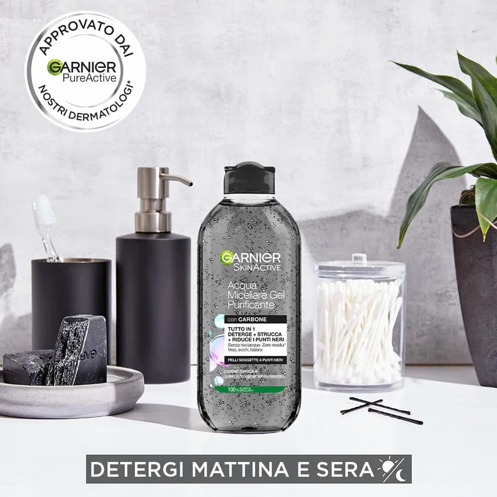 Garnier SkinActive Acqua Micellare Gel Purificante Carbone Detergente Opacizzante 400 ml