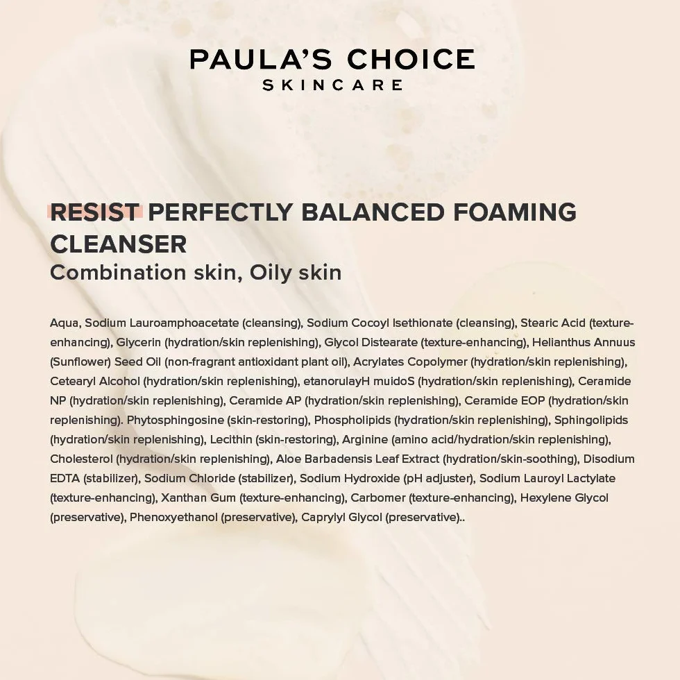 Paula's Choice RESIST Anti-Aging Detergente Viso Schiumogeno - Combatte i Punti Neri e i Segni Dell'invecchiamento - Rimuove il trucco con Acido Ialuronico - Pelli Miste o Grasse - 190 ml