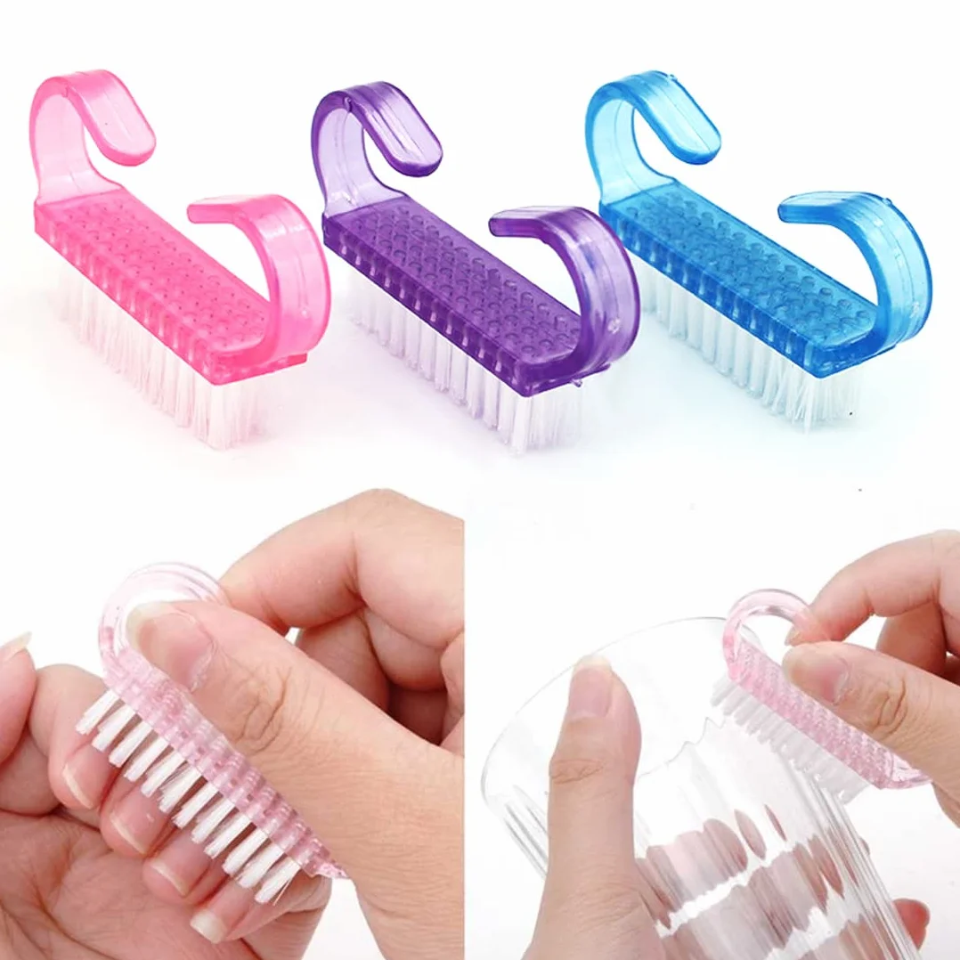 6 Pacchi Maniglia Grip Pennello per Unghie Unghia Spazzola per Pulire Spazzola per Dita e Unghie Pulitore Pennelli per Pedicure per Uomini e Donne