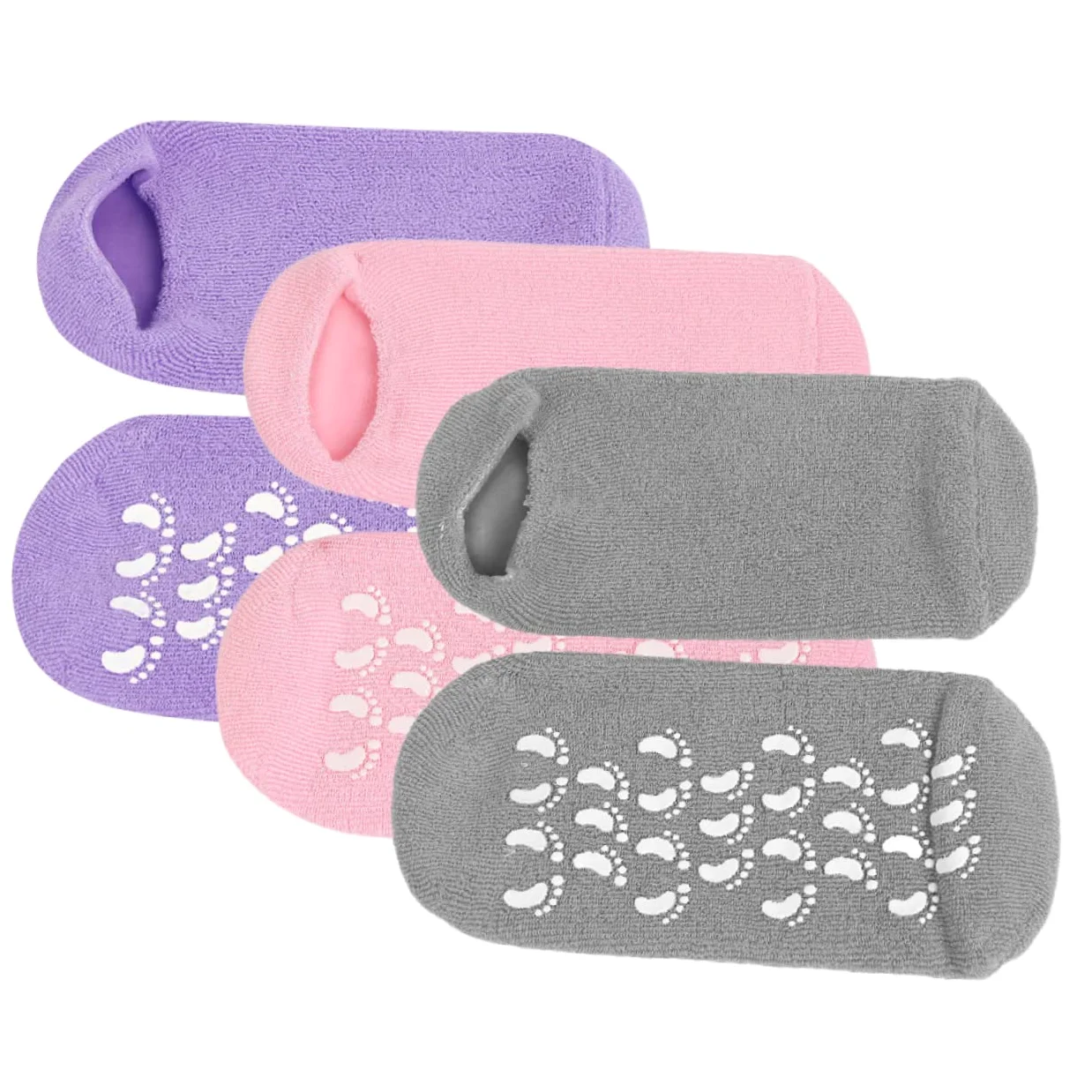 3paia Socks Idrogel Con Gel Idratante Di Calzini Antiscivolo Per Donna e Ragazza Comfort Per Piedi Secchi e Screpolati Per Spa e Notte