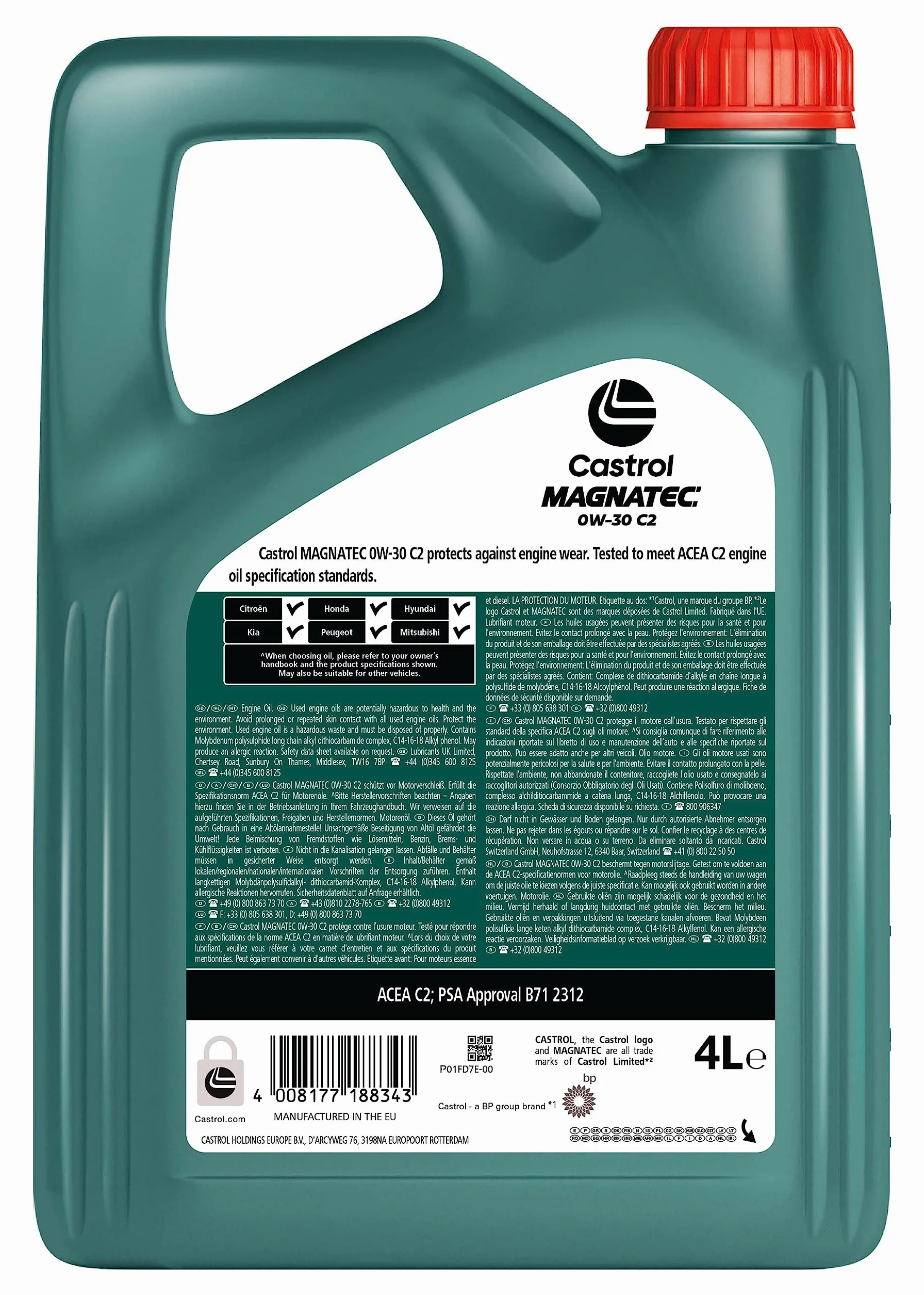 Castrol MAGNATEC 0W-30 C2 Olio Motore 4L