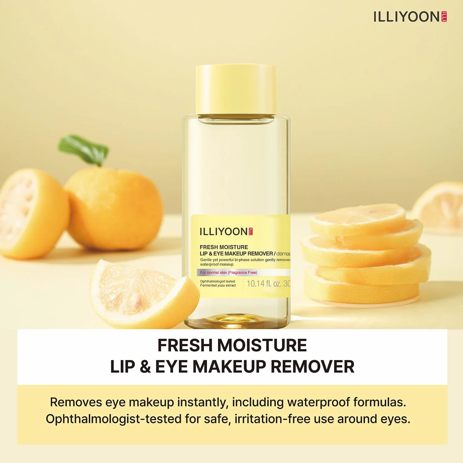 ILLIYOON Fresh Moisture detergente per labbra e occhi 300ml (10.14 fl.oz.), struccante istantaneo e delicato, non grasso con estratto di Yuzu fermentato naturalmente, senza profumo e senza parabeni