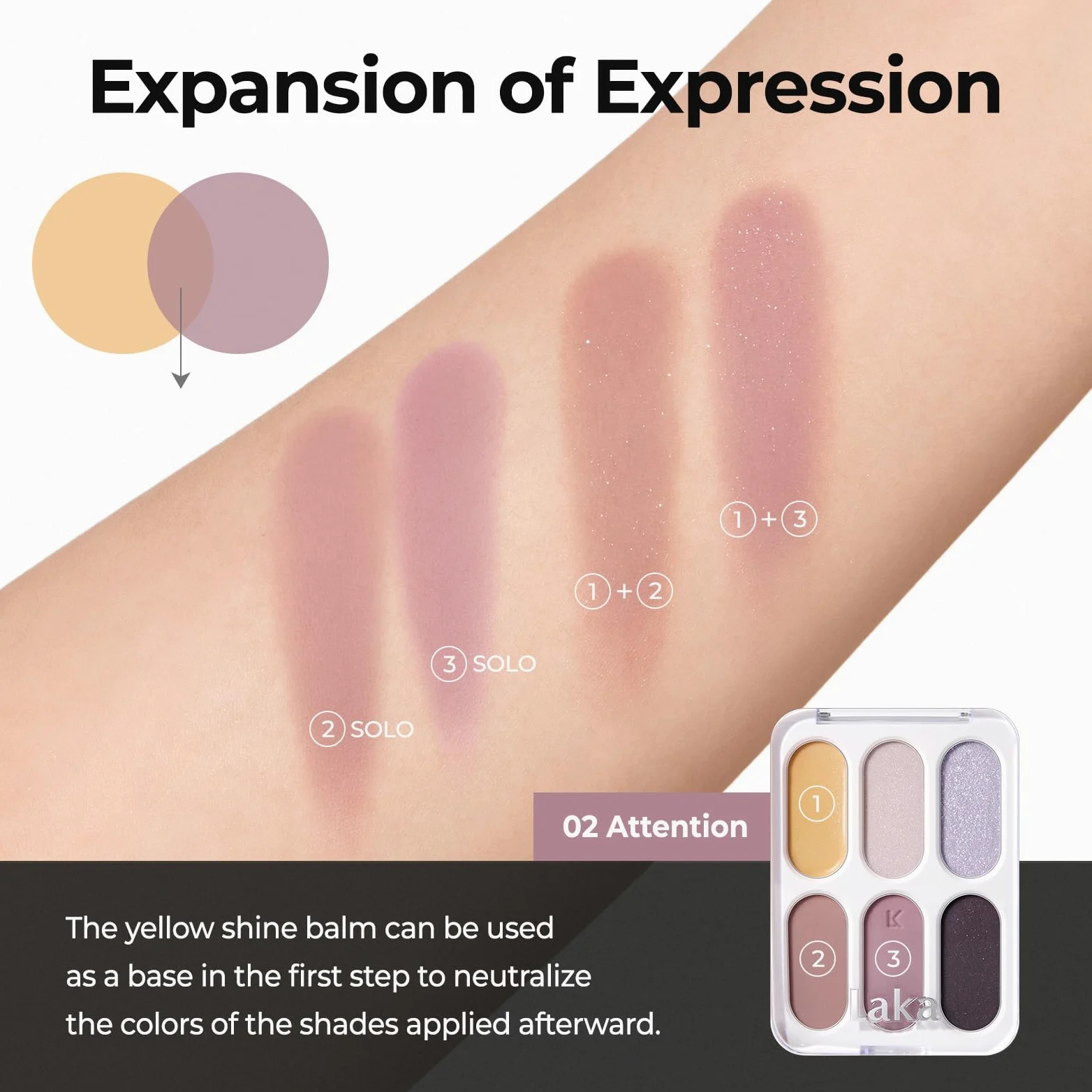 Laka Forever 6 palette di ombretti, 6 tonalità opache, luccicanti e scintillanti, a strati, colori facili da sfumare per un look quotidiano e vivace, vegano, K-Beauty
