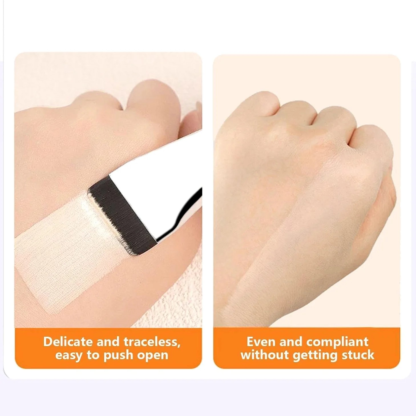 Pennello piatto per make-up per fondotinta, pennello piatto per correttore, ultra sottile, pennello per cipria, pennello per fondotinta, pennello per cosmetici