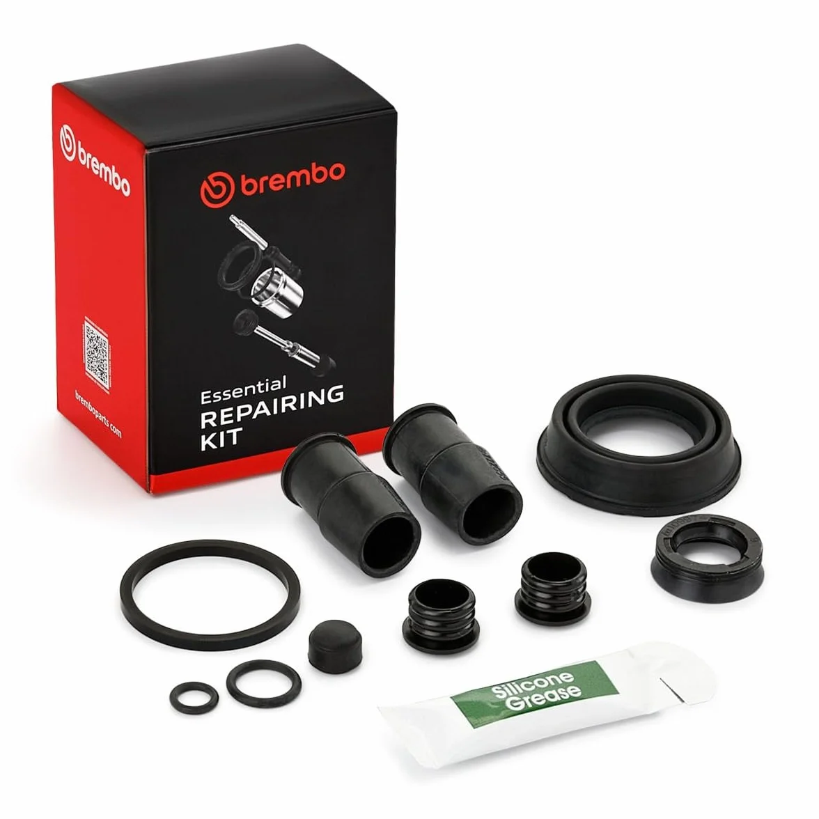 BREMBO Kit riparazione, Pinza freno FKT004 Compatibile con: CADILLAC BLS, BLS Wagon, CITROËN C5 III, C5 III Break, FORD C-MAX, C-MAX II, FOCUS C-MAX, FOCUS II, FOCUS II Cabriolet