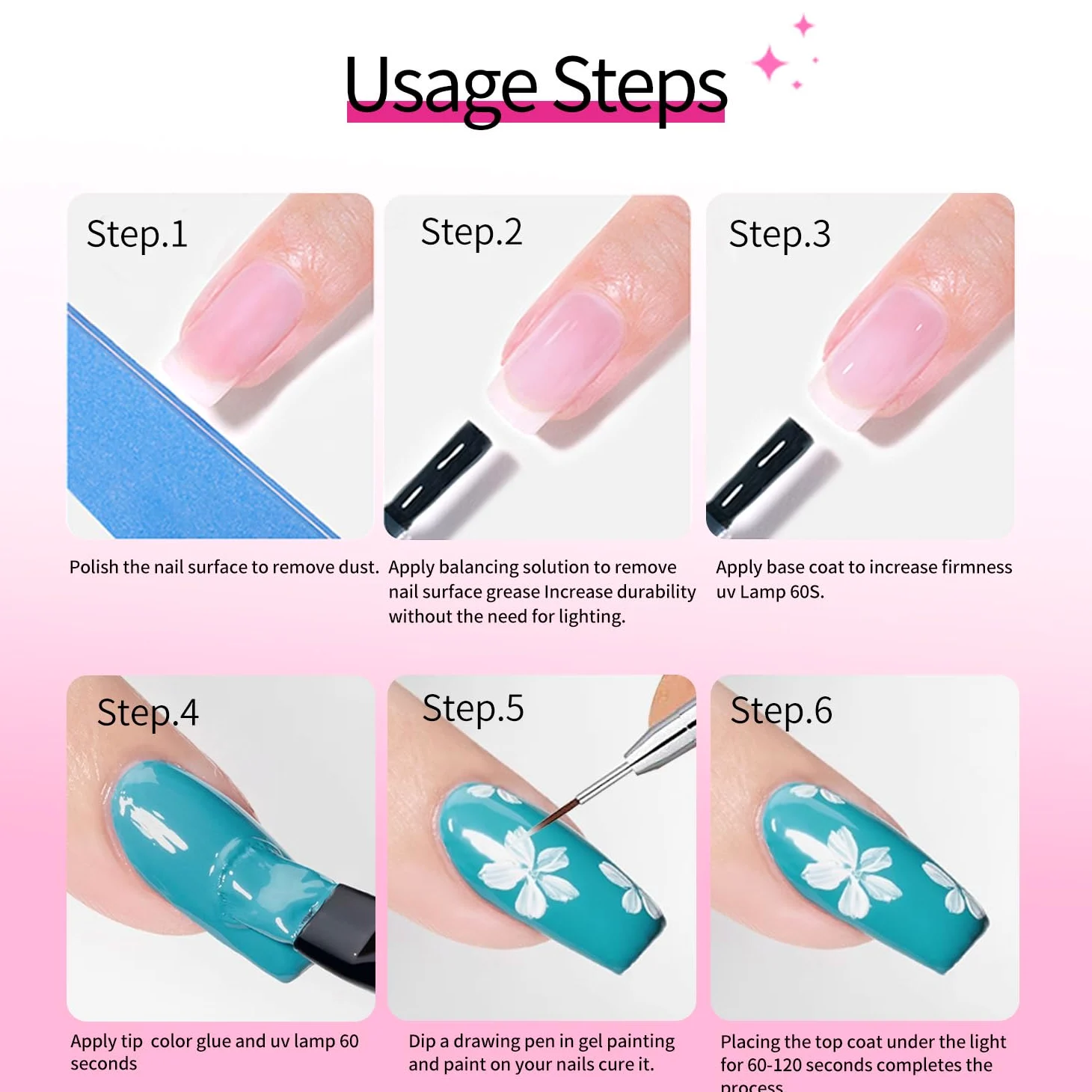 Nail Painting Gel Polish Kit – Pure Color Soak Off Gel per nail art, fai da te e salone, set di pittura per manicure durevole con colori chiari (36)